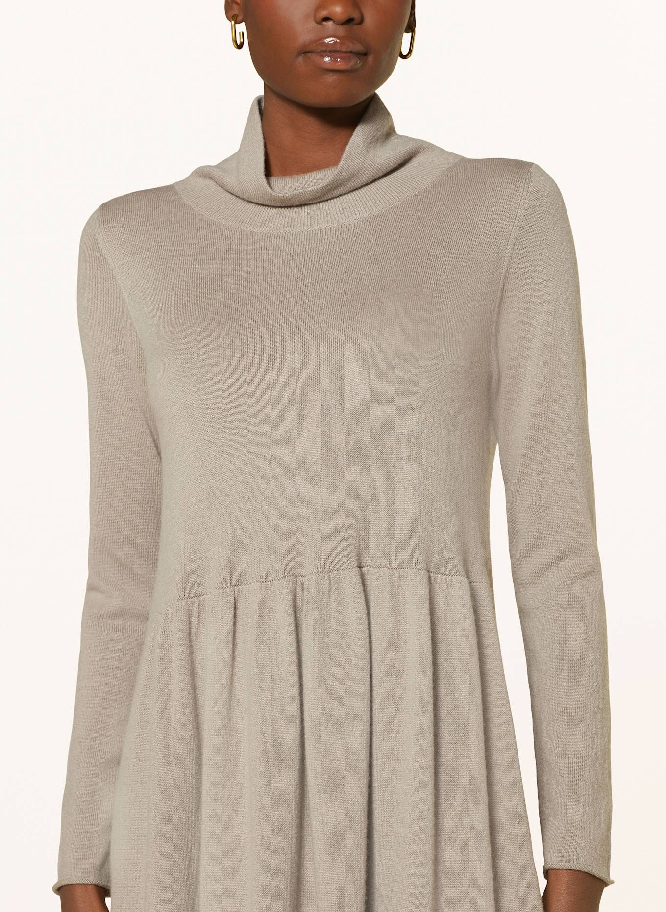 ALLUDE Strickkleid mit Cashmere: HELLGRAU