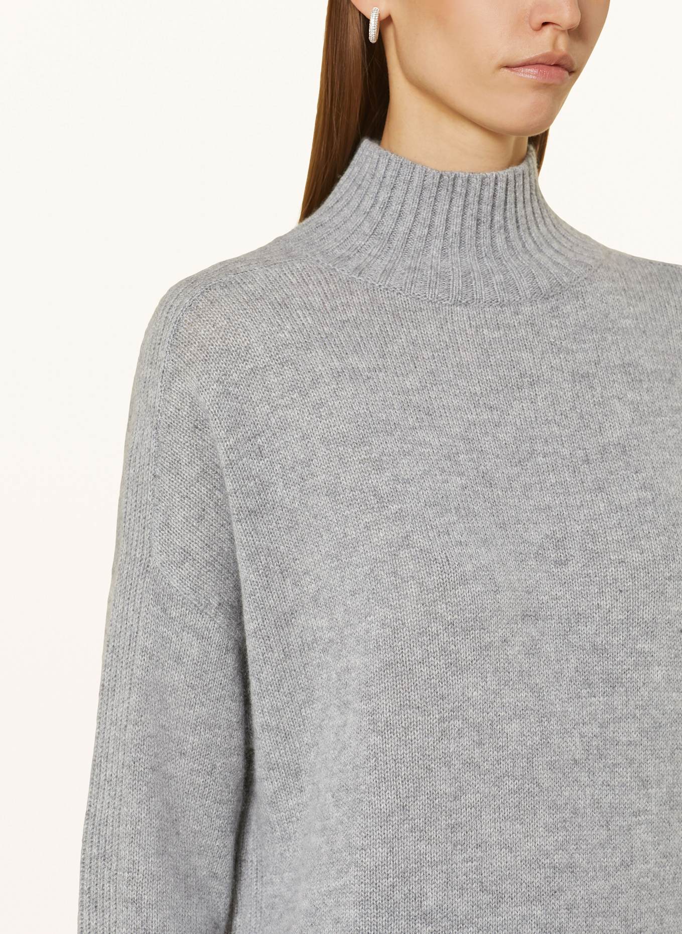 Allude Grauer Grobstrick Pullover Damen ALLUDE Cashmere-Pullover