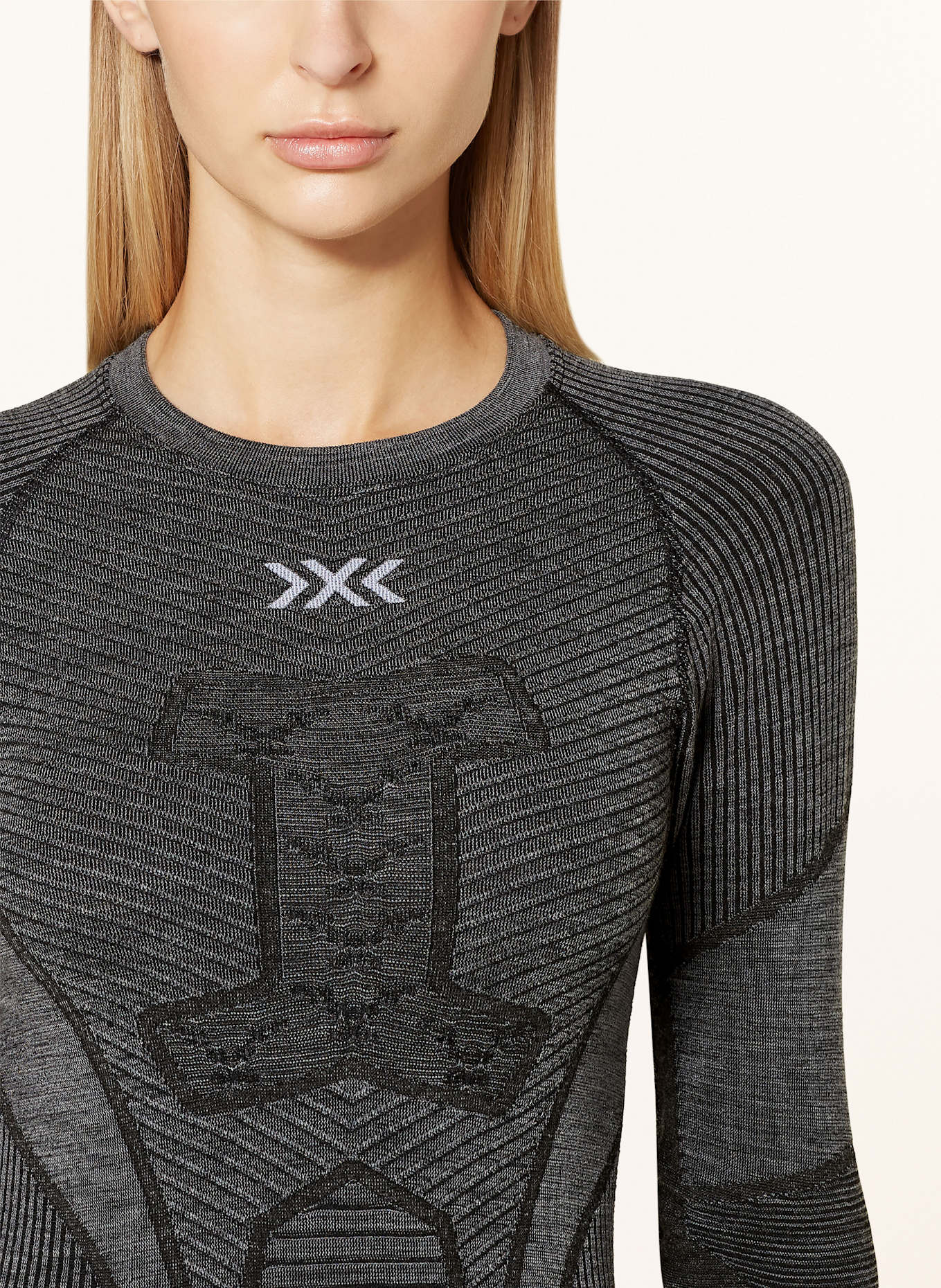 X-BIONIC Funktionswäsche-Shirt SYMBIO MERINO aus Merinowolle: DUNKELGRAU / SCHWARZ