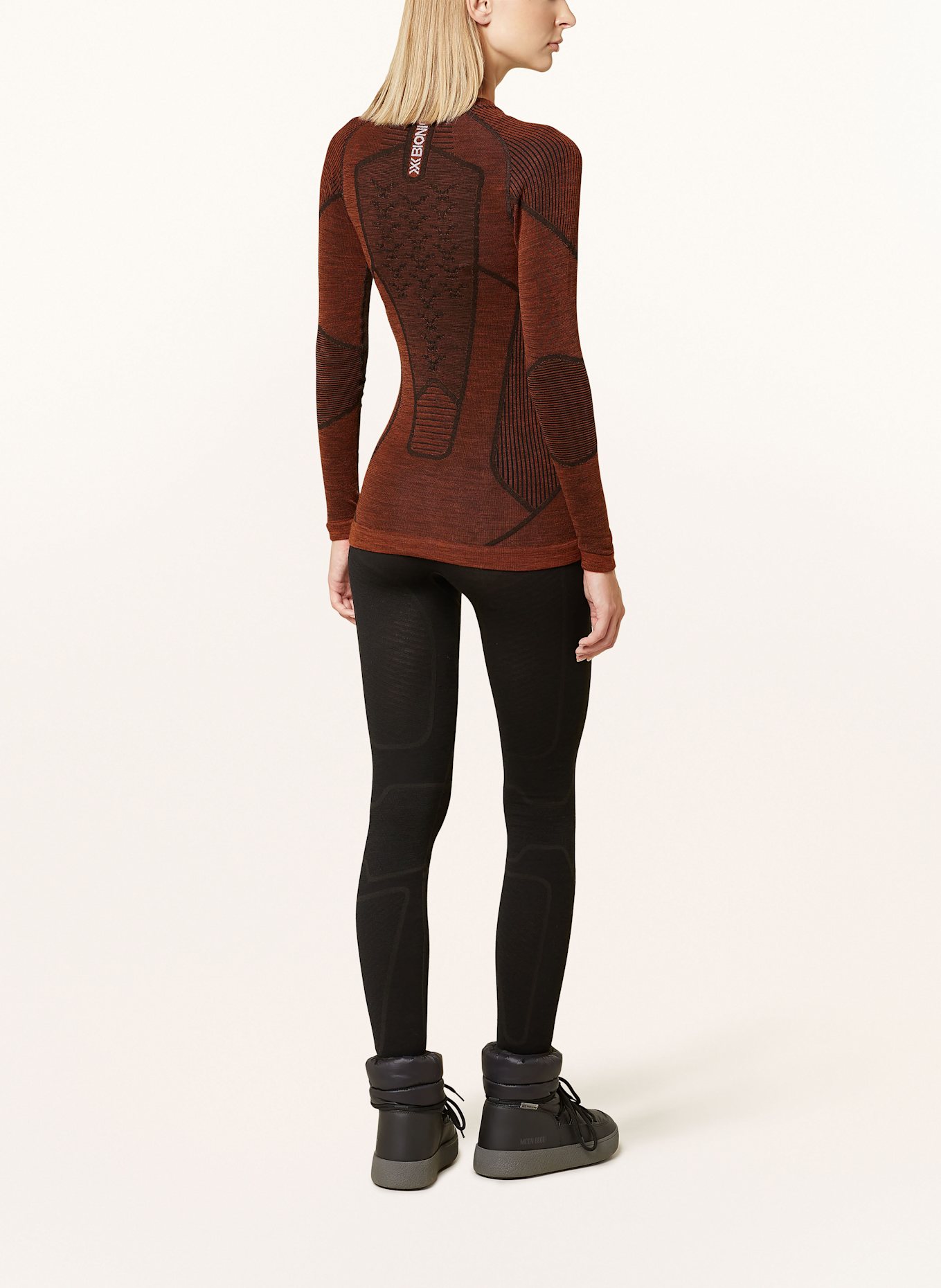 X-BIONIC Funktionswäsche-Shirt SYMBIO MERINO aus Merinowolle: BRAUN / SCHWARZ