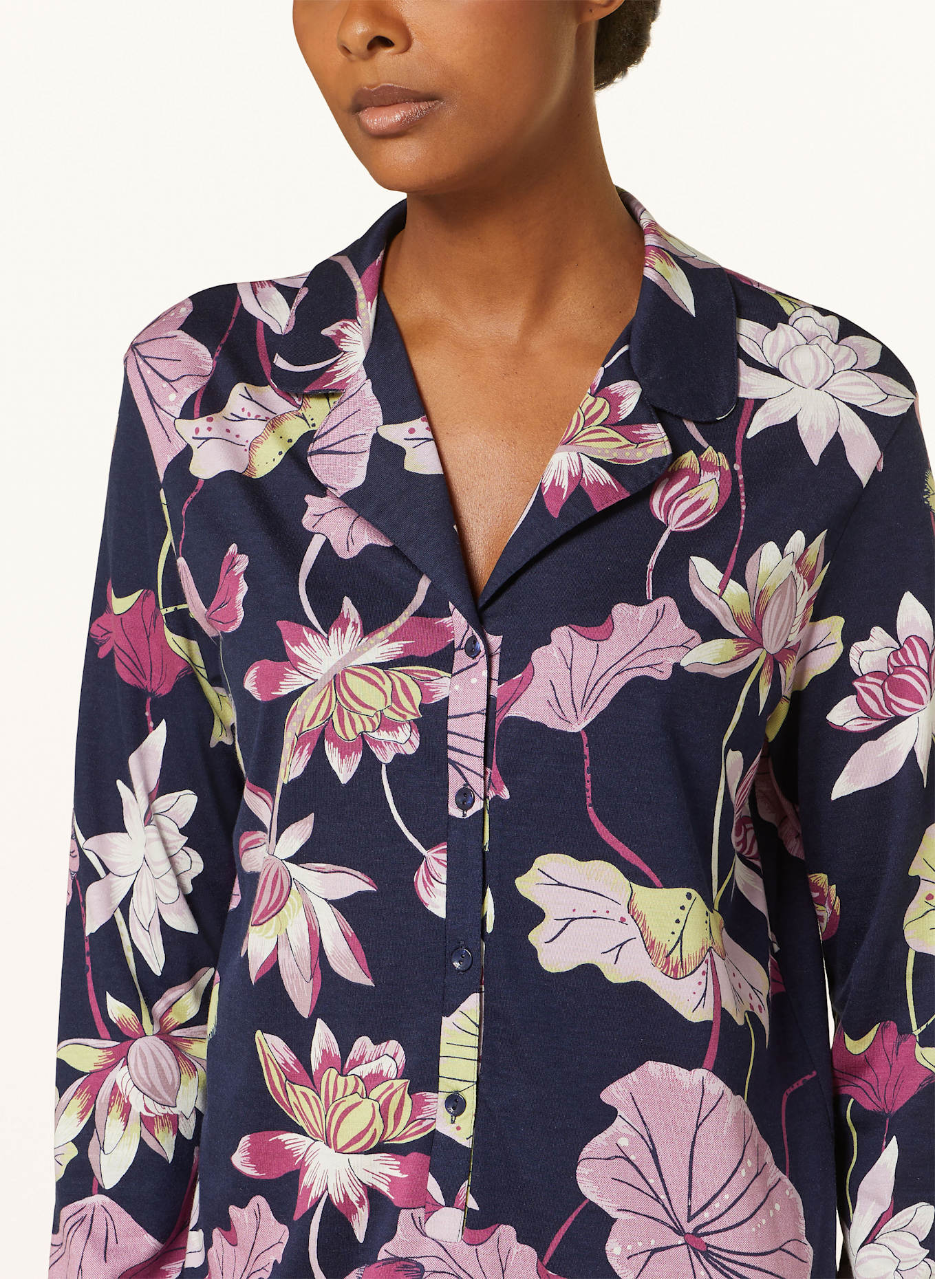 CALIDA FAVOURITES GLOW nightshirt in dark blue green dusky pink