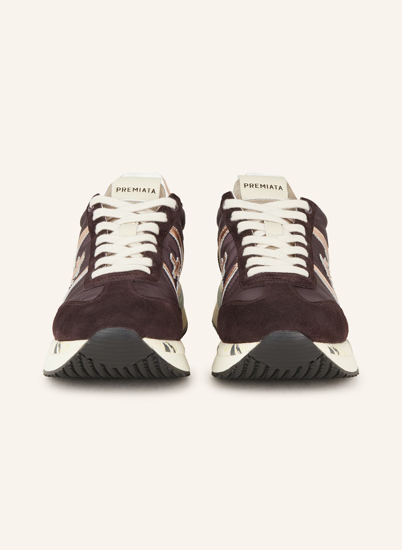 PREMIATA Sneakers CONNY: DARK BROWN / PINK