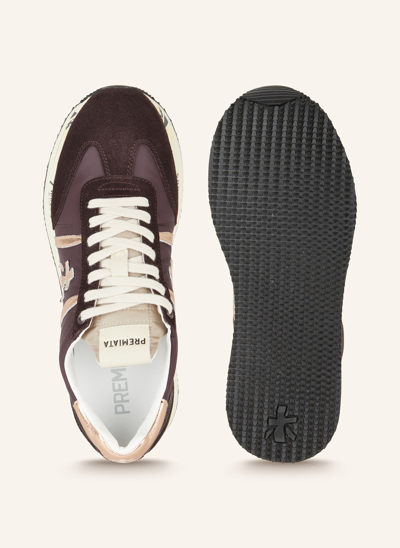 PREMIATA Sneakers CONNY: DARK BROWN / PINK