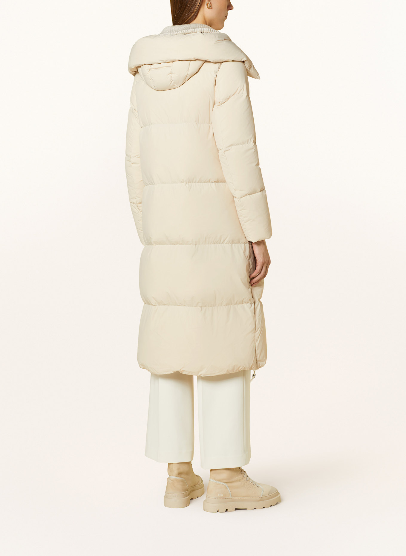 DUNO Péřový kabát FULLY s odnímatelnou kapucí: KRÉMOVÁ