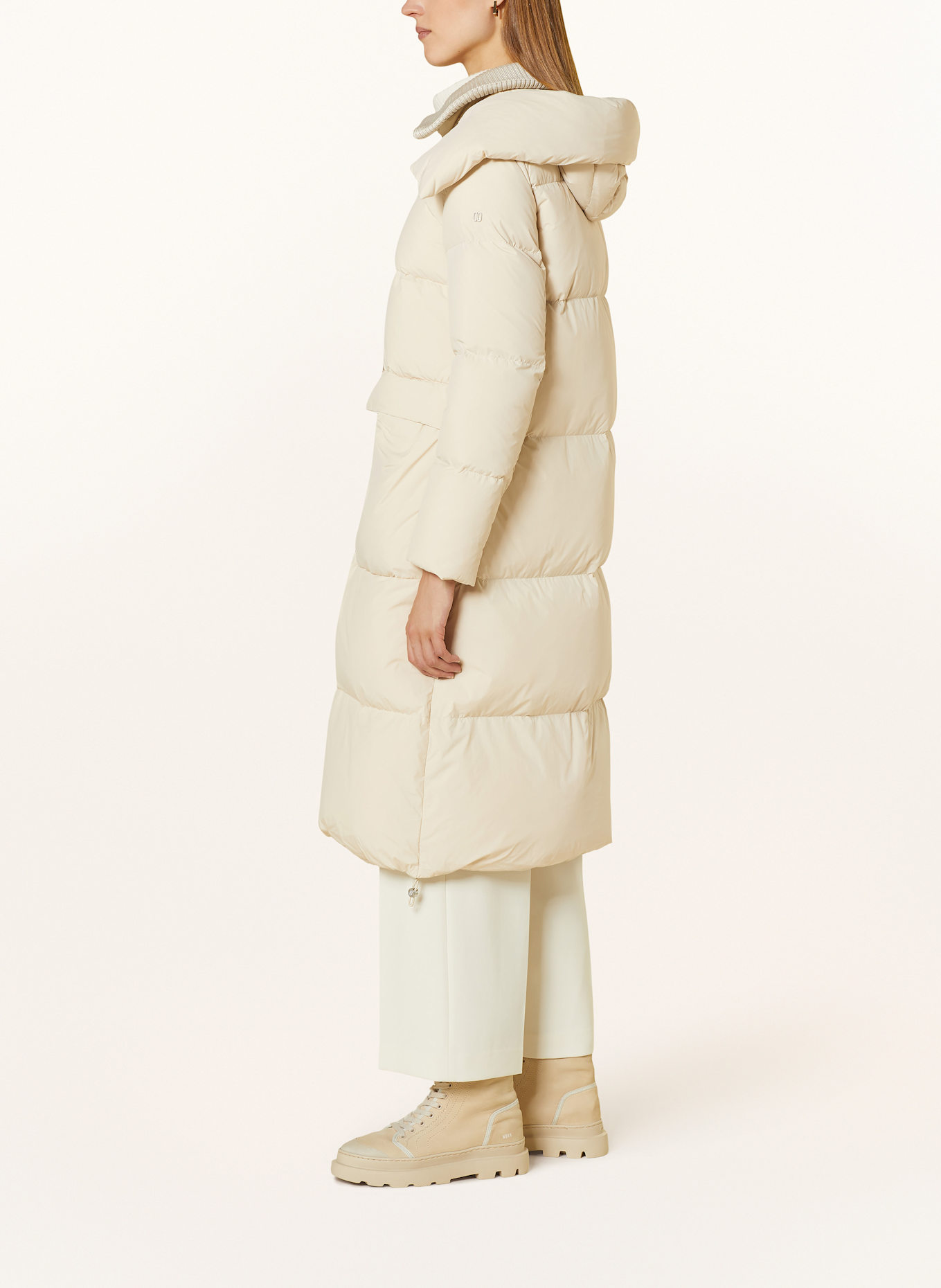DUNO Péřový kabát FULLY s odnímatelnou kapucí: KRÉMOVÁ