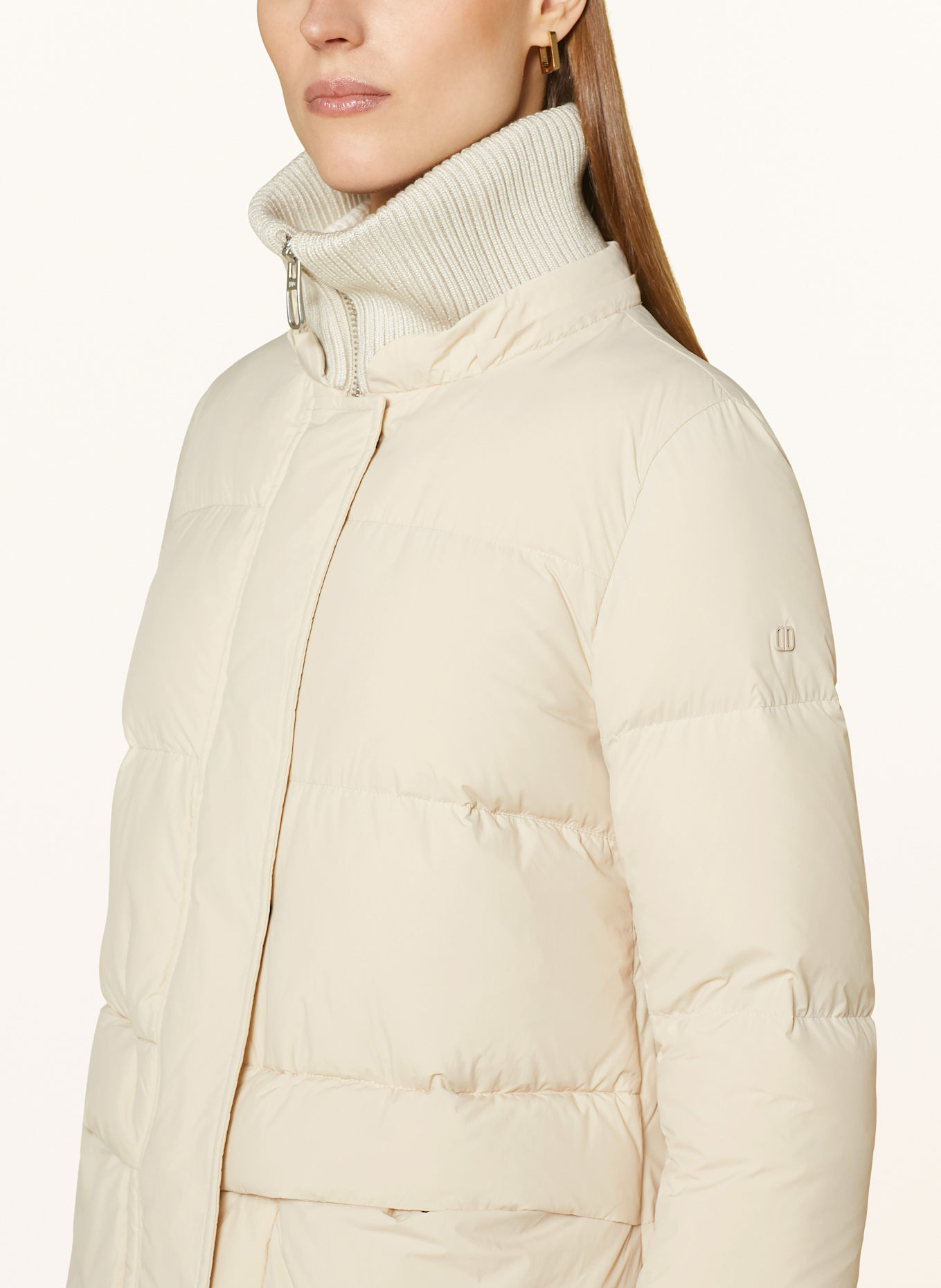DUNO Péřový kabát FULLY s odnímatelnou kapucí: KRÉMOVÁ