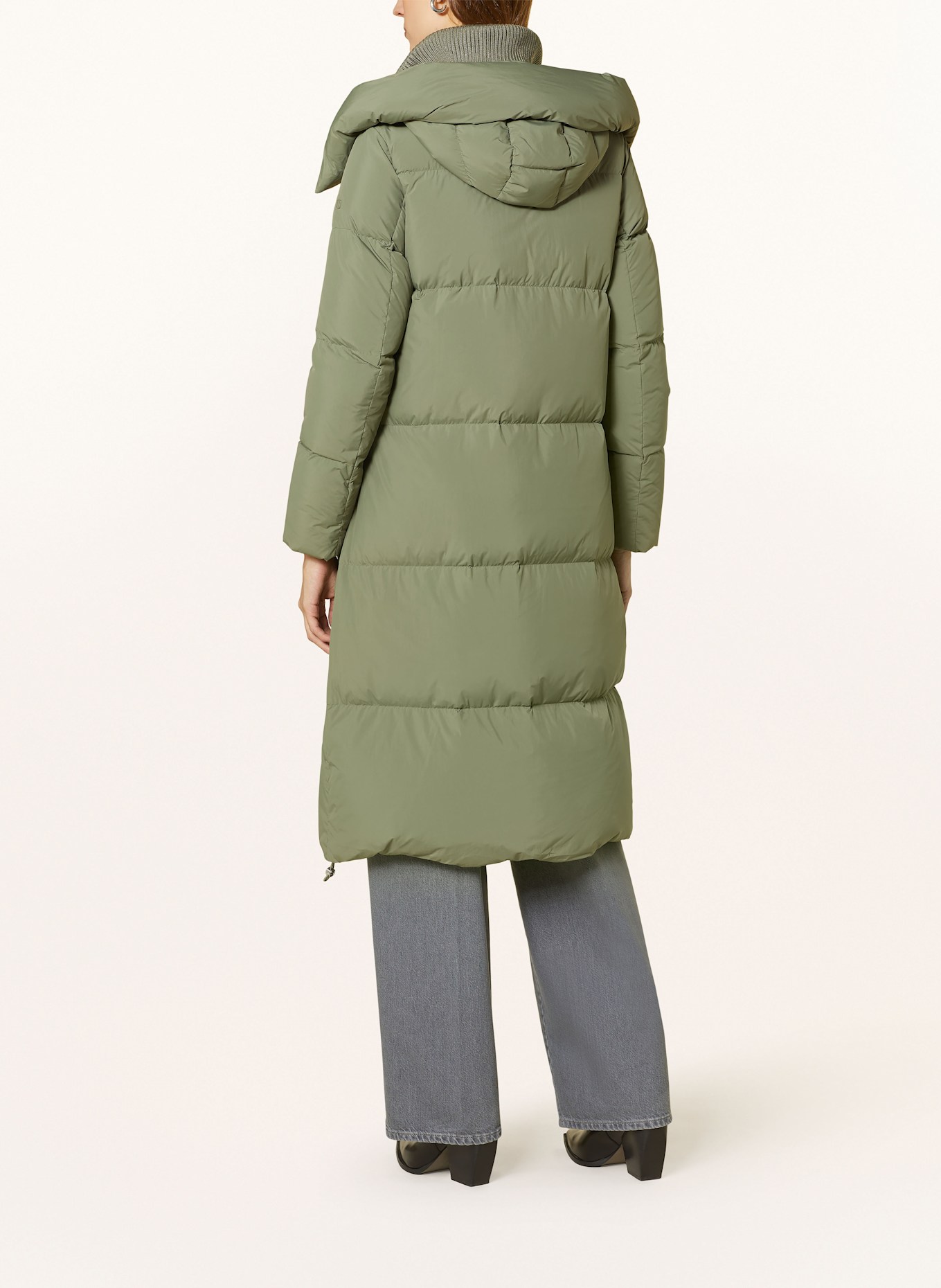 DUNO Péřový kabát FULLY s odnímatelnou kapucí: ZELENÁ