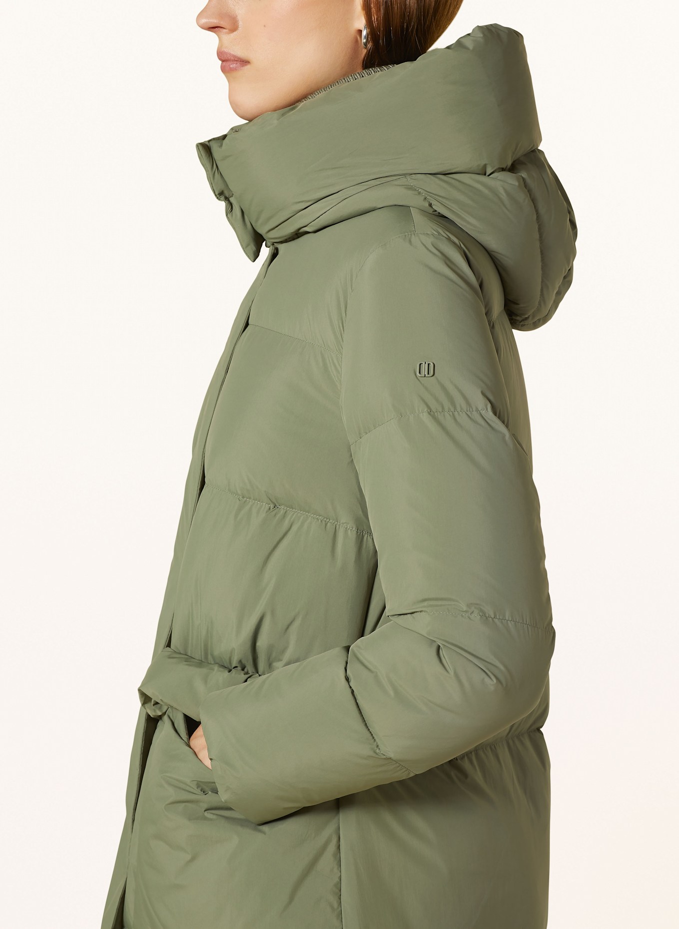 DUNO Péřový kabát FULLY s odnímatelnou kapucí: ZELENÁ