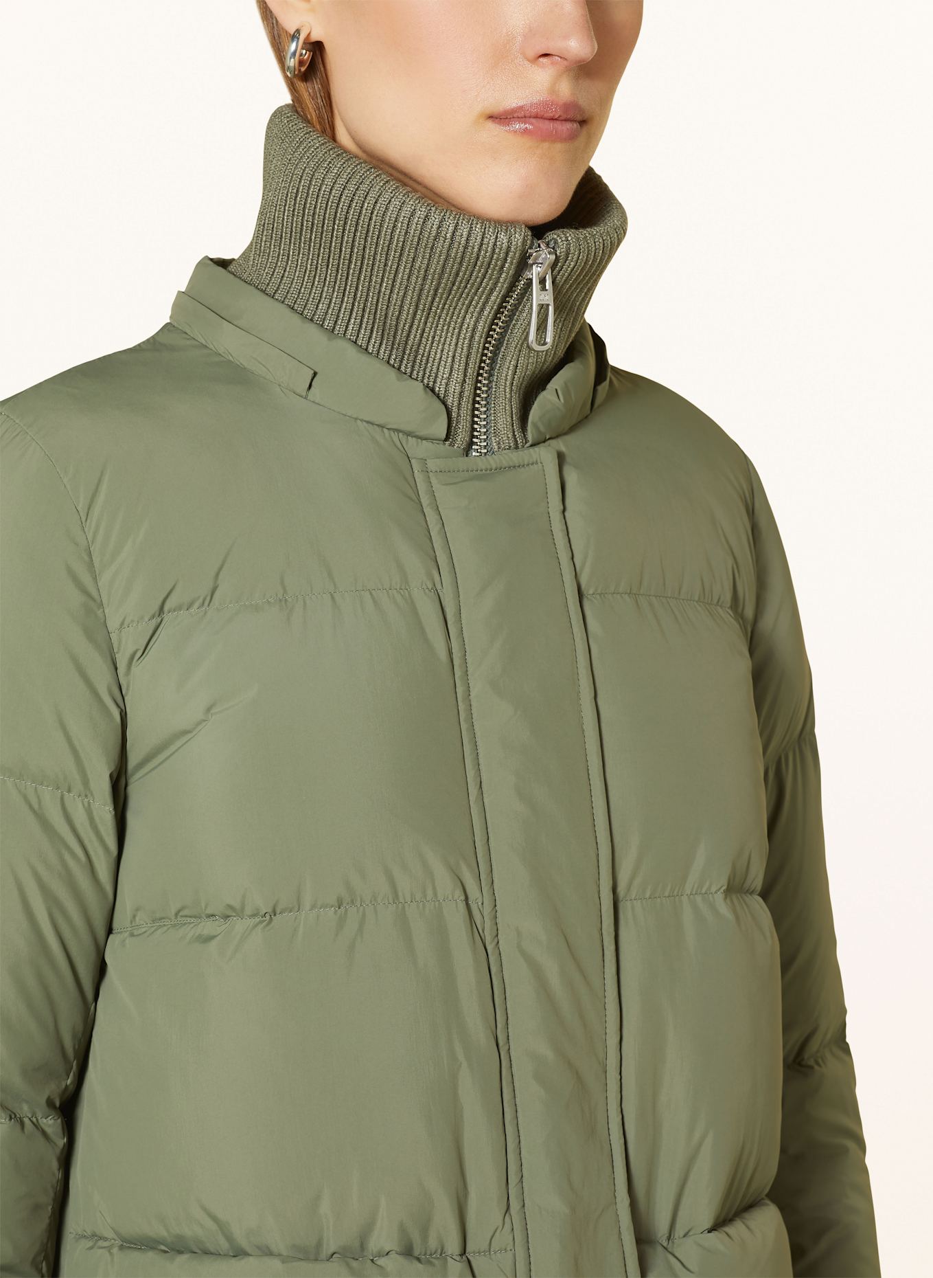 DUNO Péřový kabát FULLY s odnímatelnou kapucí: ZELENÁ