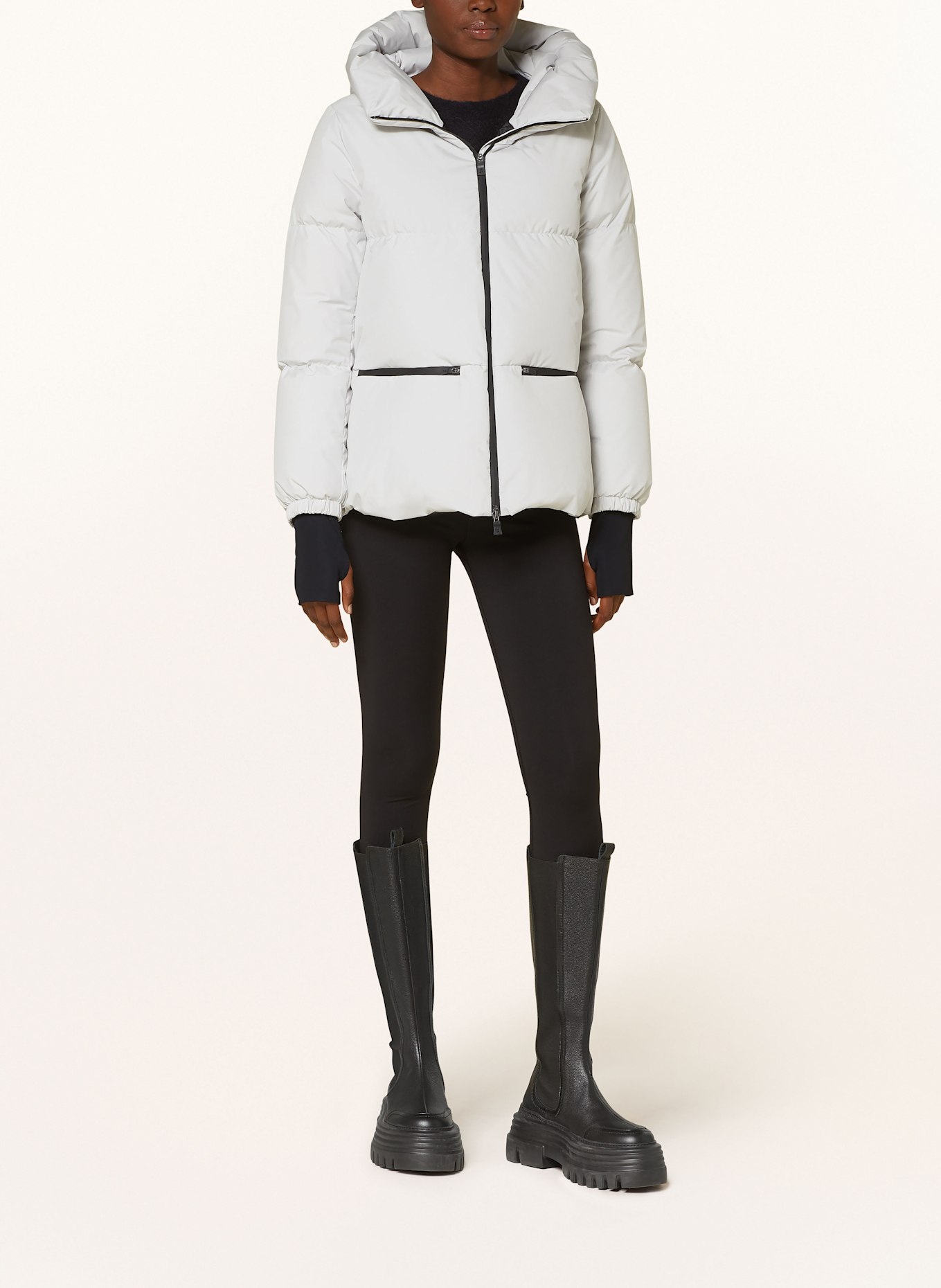 HERNO LAMINAR Daunenjacke: CREME / SCHWARZ