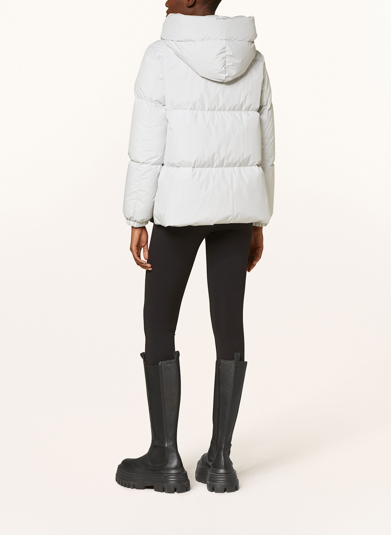 HERNO LAMINAR Daunenjacke: CREME / SCHWARZ