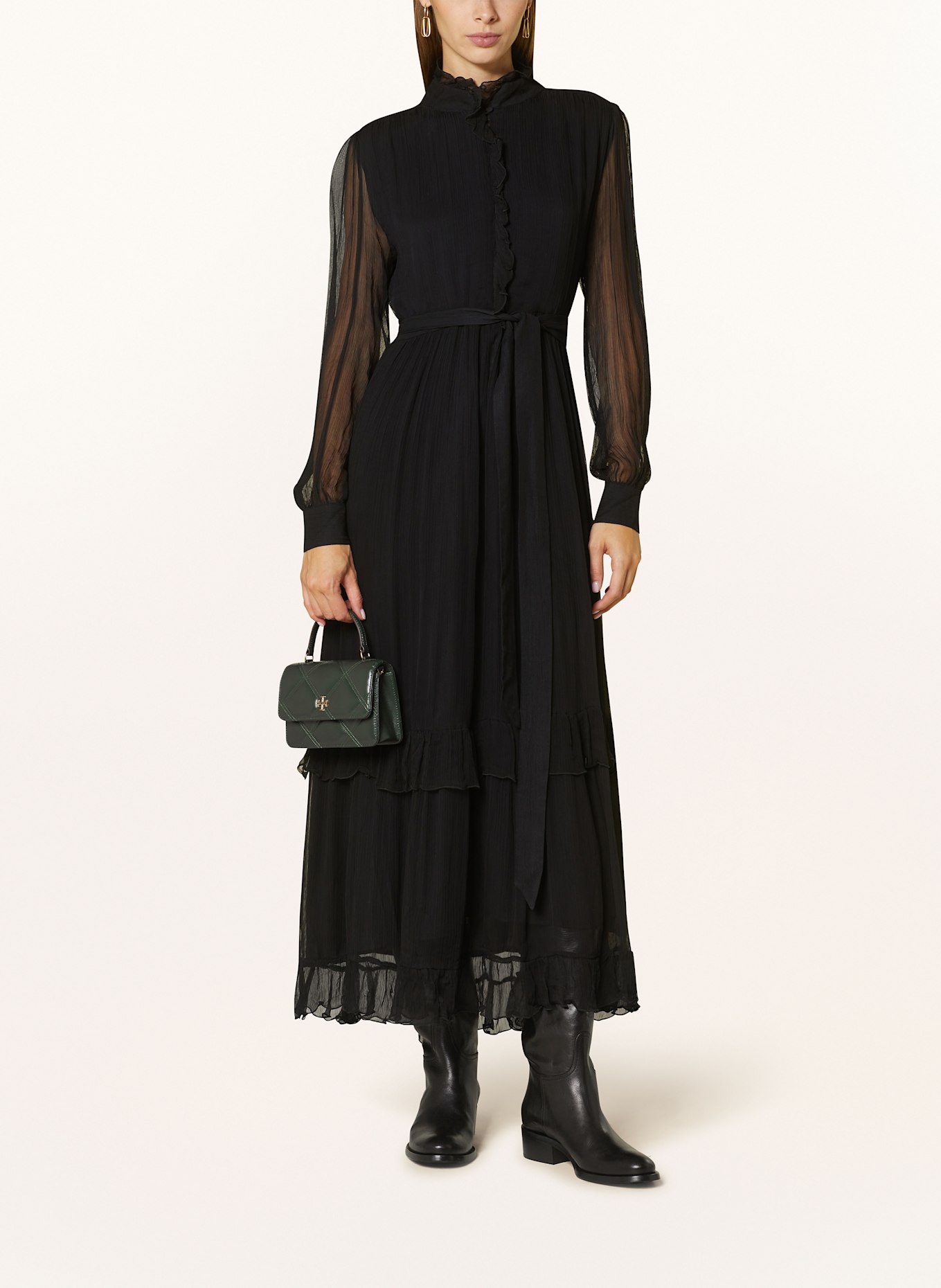 TORY BURCH Umhangetasche KIRA MINI in dunkelgrun