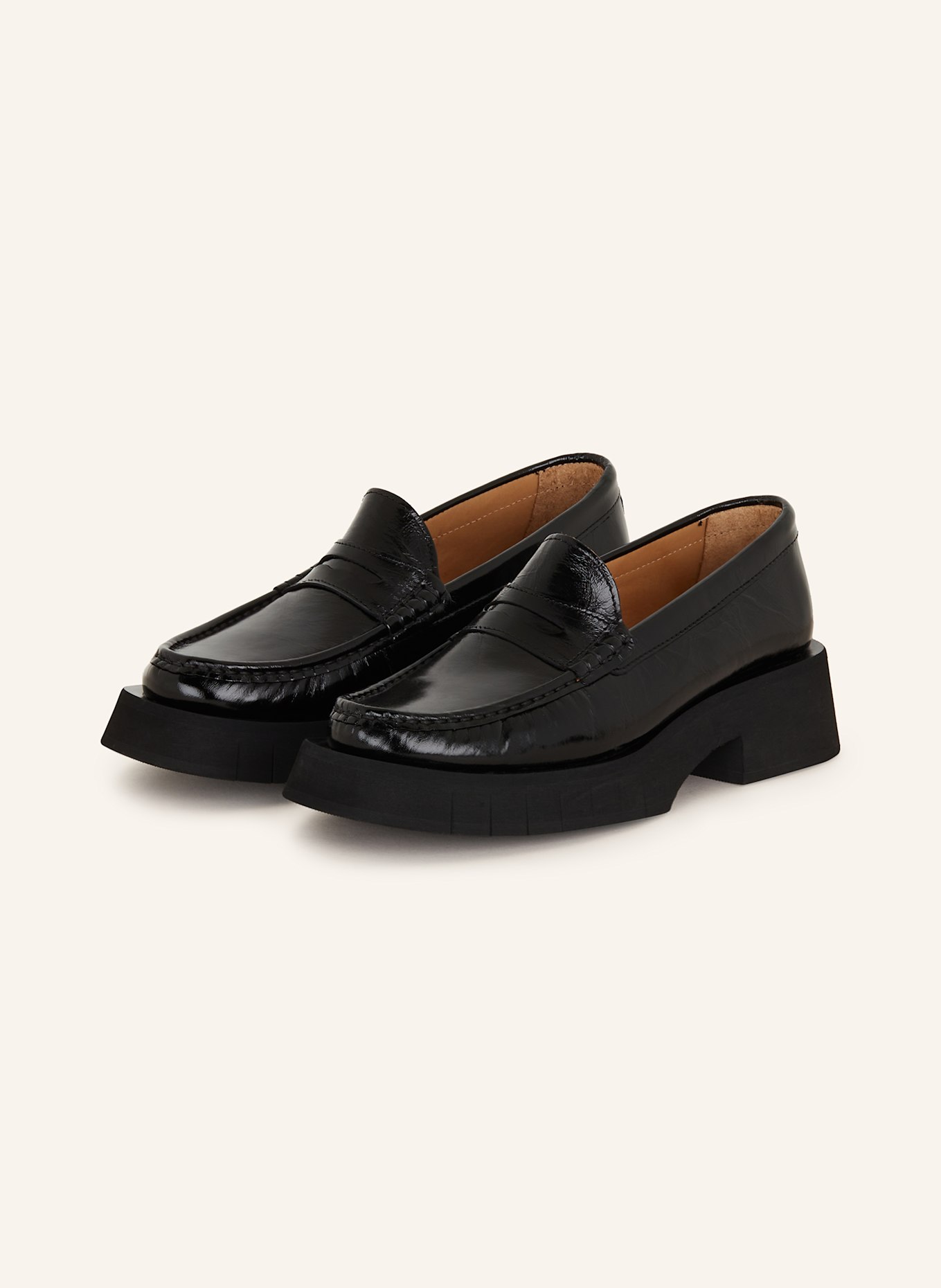 PALOMA BARCELÓ Loafer FEATHER, Color: BLACK (Image 1)