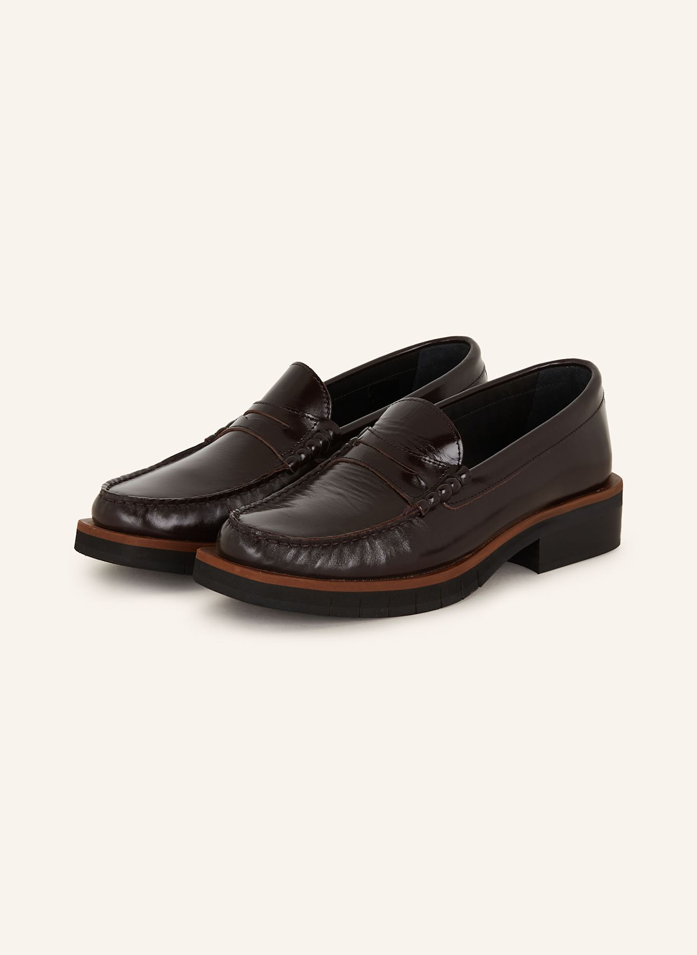 PALOMA BARCELÓ Penny loafer SILVIE, Color: DARK BROWN (Image 1)