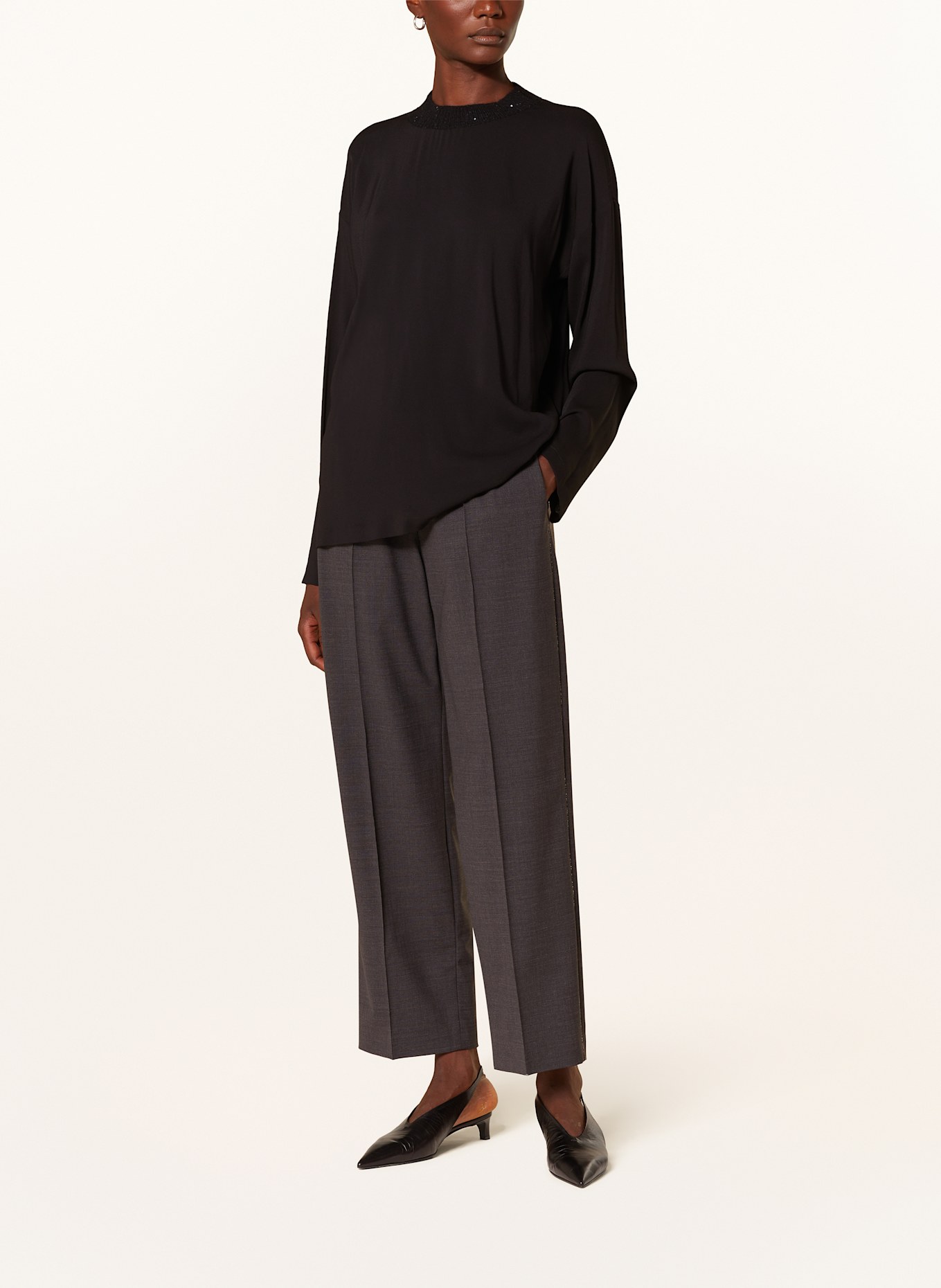 FABIANA FILIPPI Chemisier à paillettes: NOIR