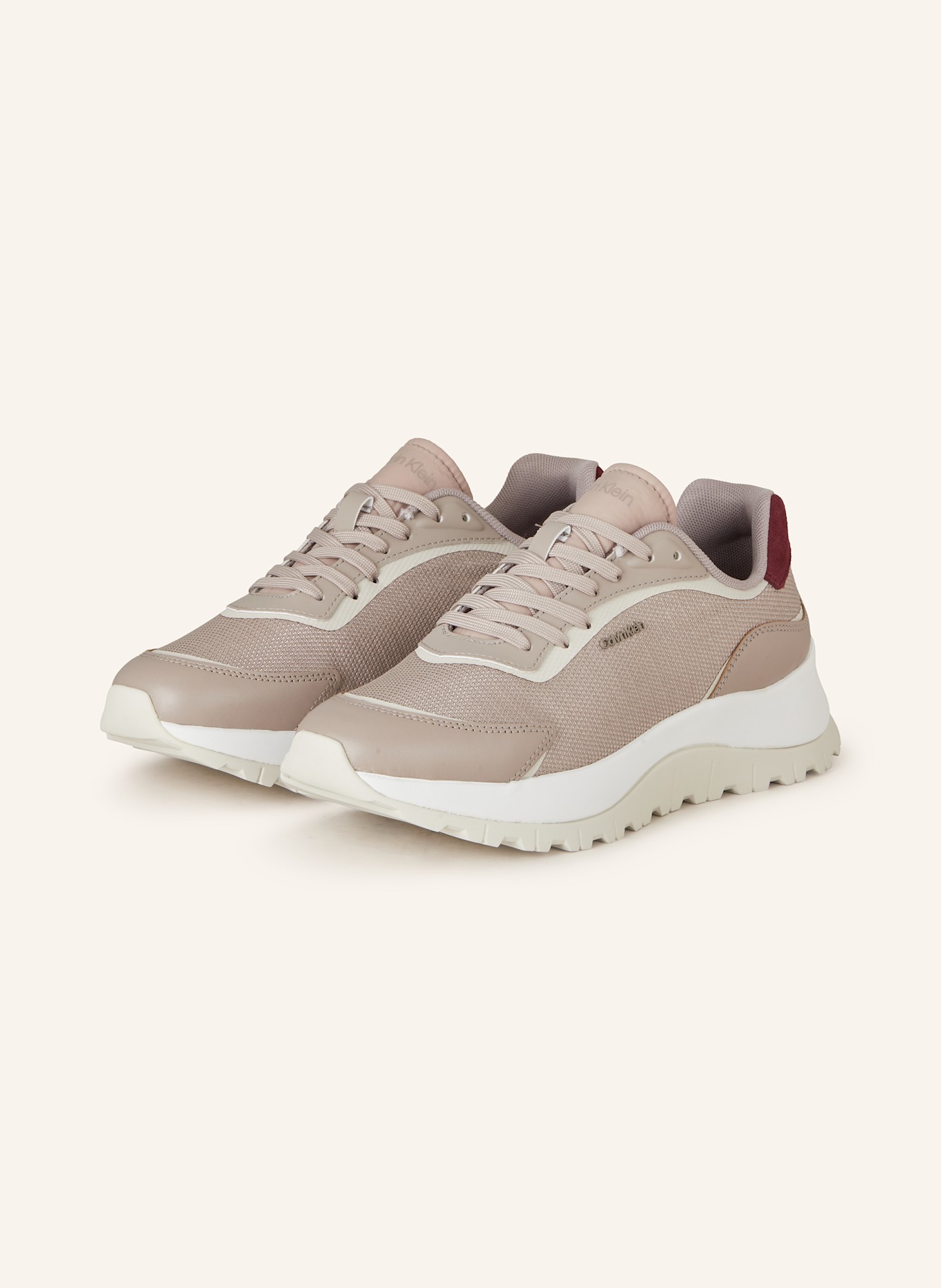 Calvin Klein Sneaker RUNNER, Farbe: TAUPE/ DUNKELROT/ ECRU (Bild 1)