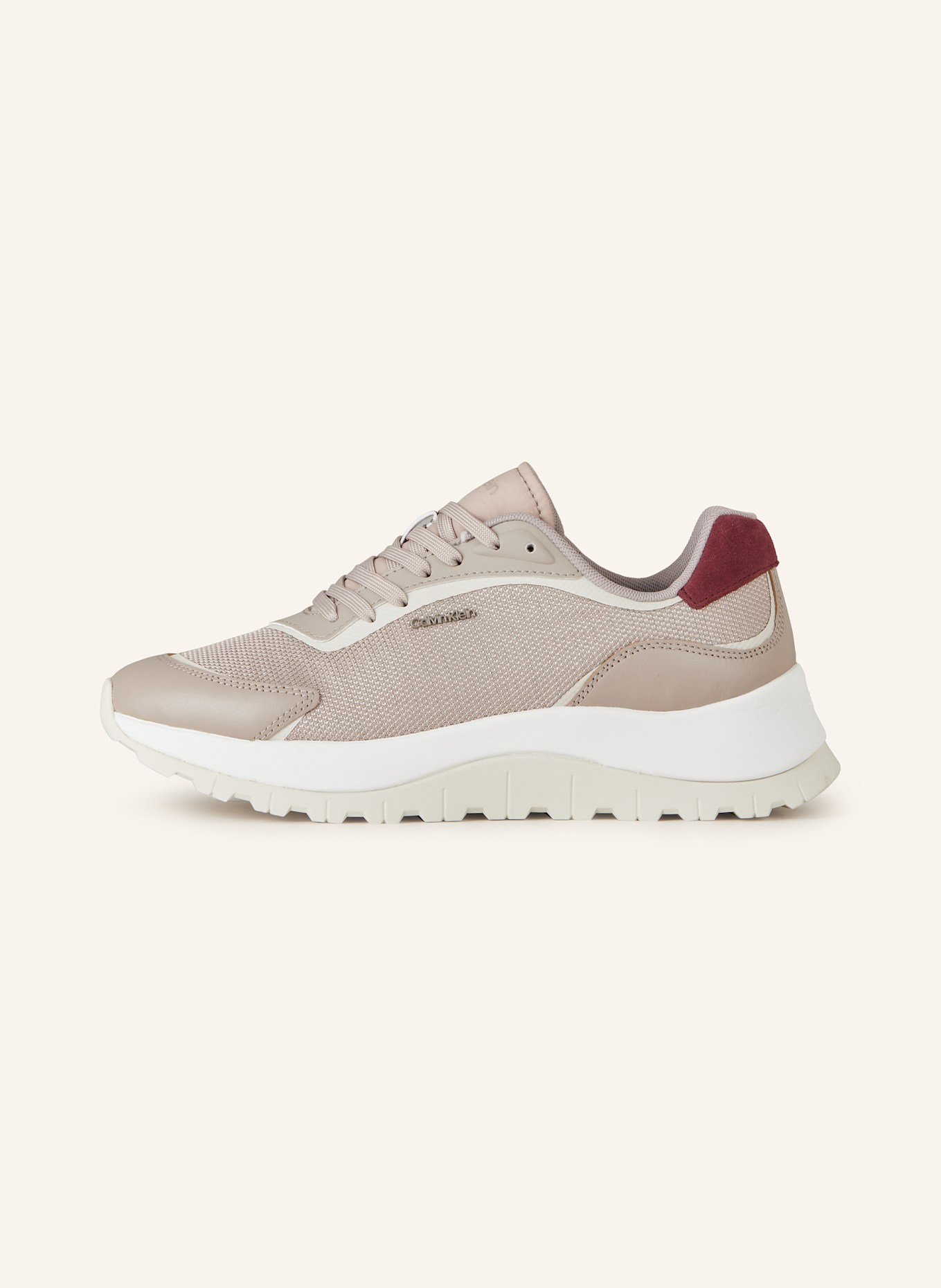 Calvin Klein Sneakers RUNNER, Color: TAUPE/ DARK RED/ ECRU (Image 4)