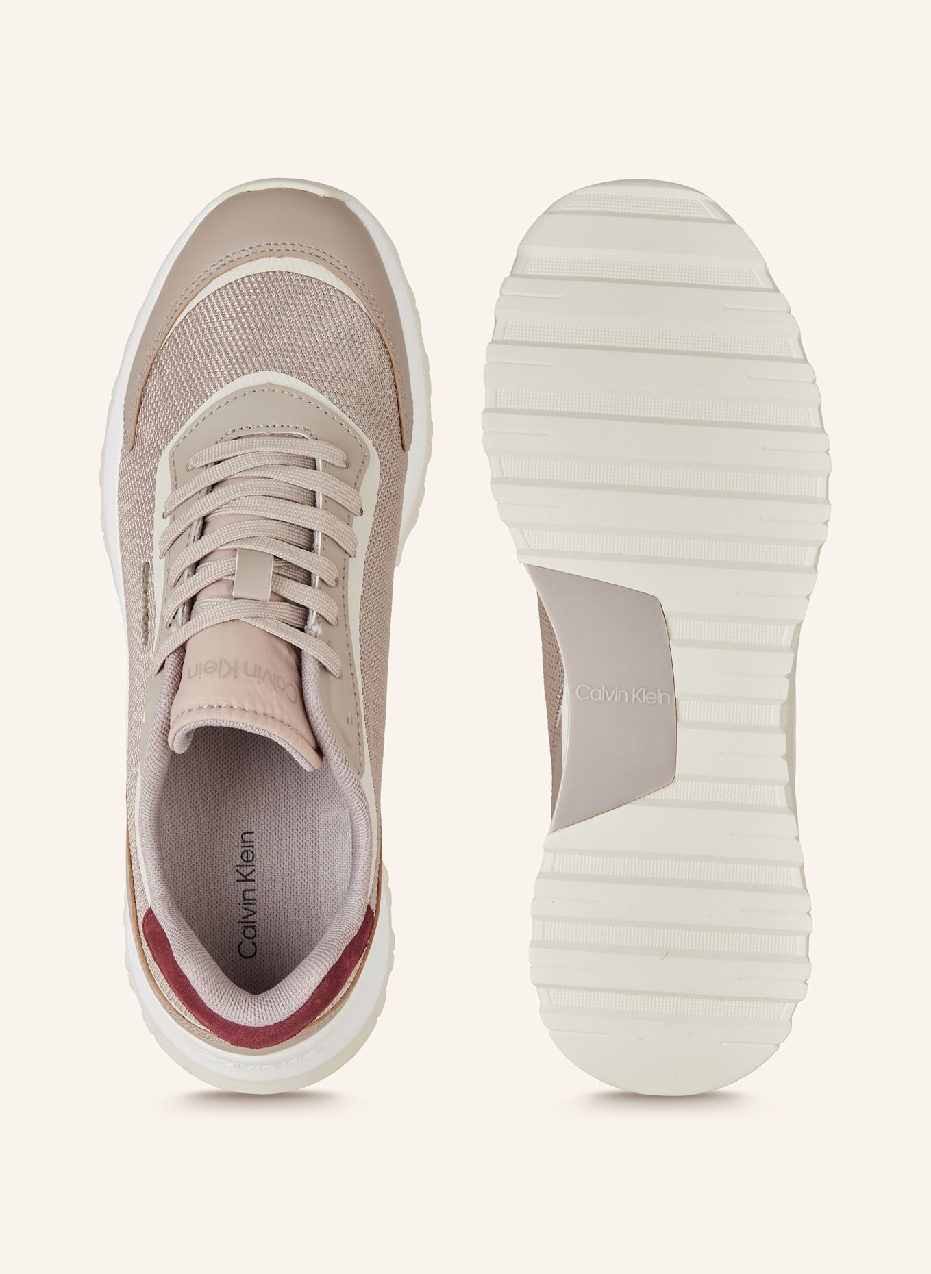 Calvin Klein Sneaker RUNNER, Farbe: TAUPE/ DUNKELROT/ ECRU (Bild 5)