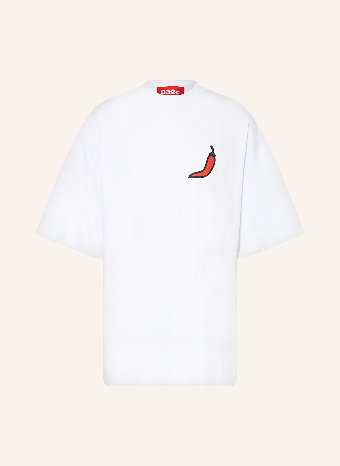 032c Oversized tričko ON FIRE: BÍLÁ