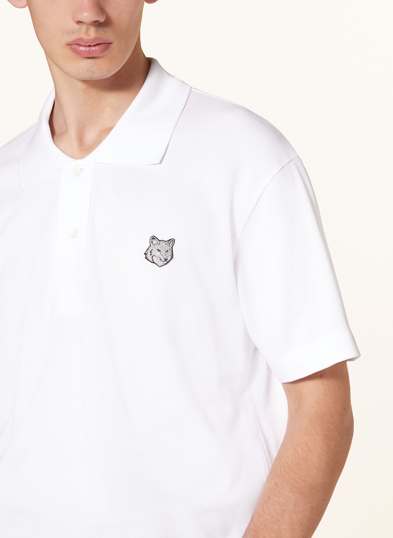 MAISON KITSUNÉ Piqué polo shirt, Color: WHITE (Image 4)