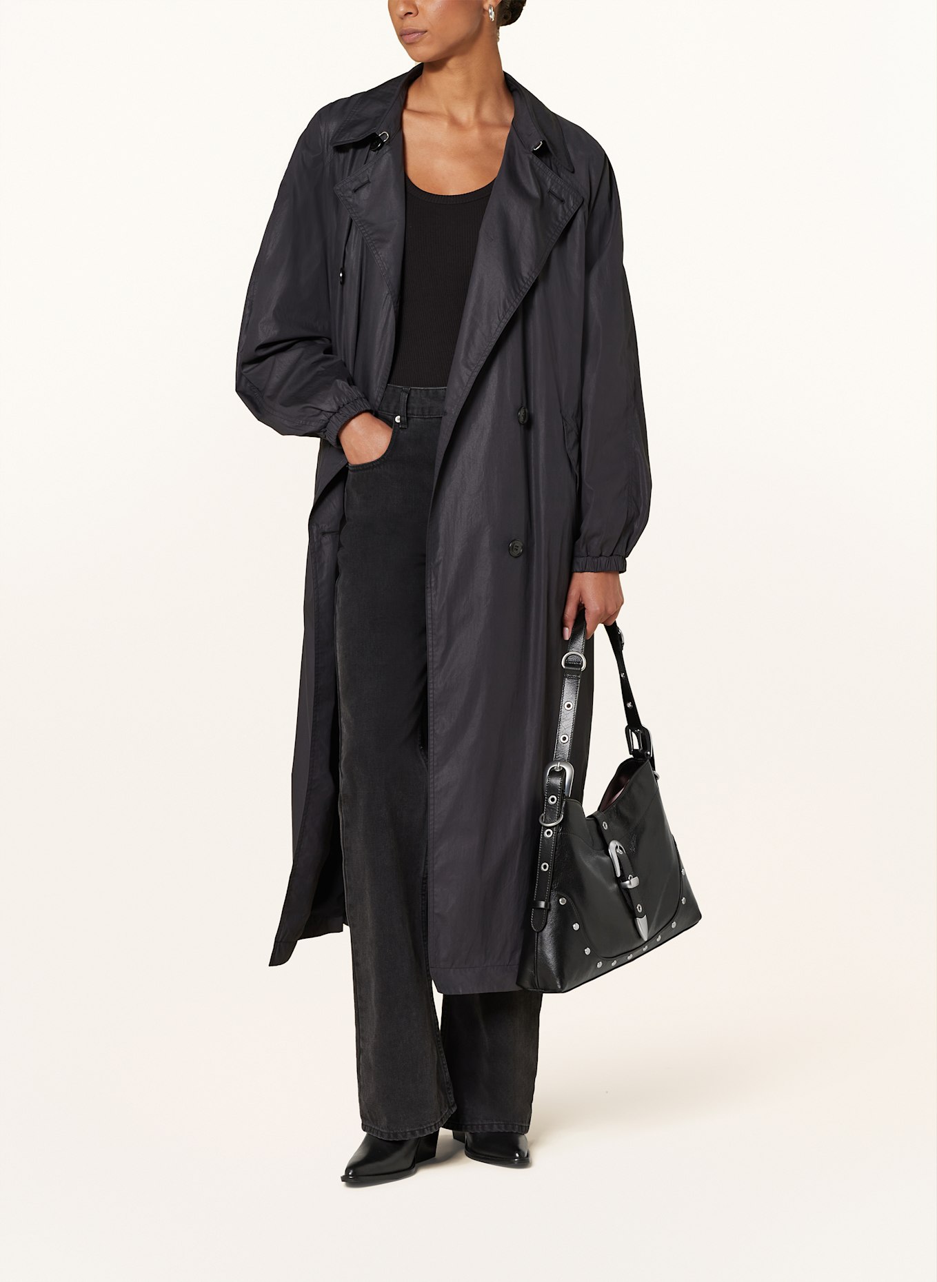 LES VISIONNAIRES Torba na ramię ELISA z ćwiekami: CZARNY