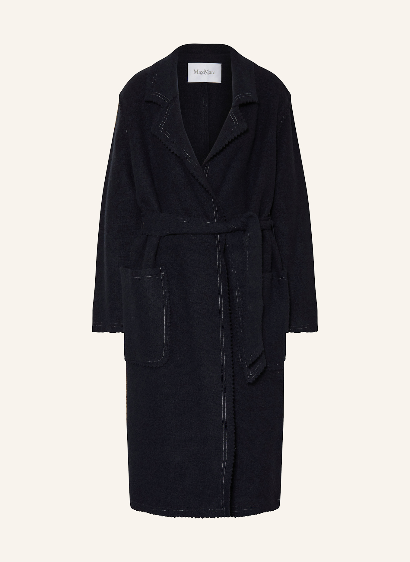 Black wool cashmere women's coat store