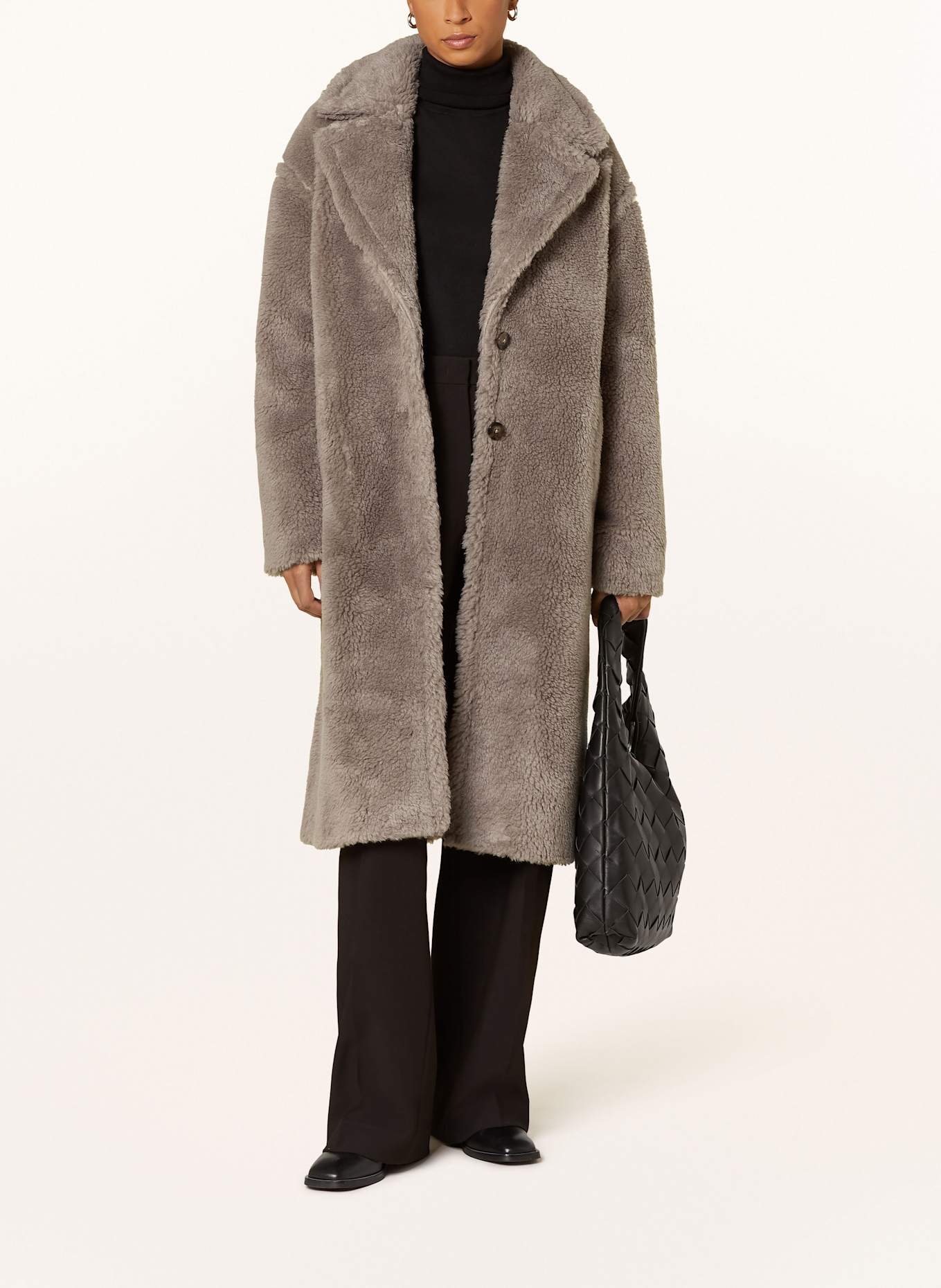 darling harbour Kunstfell-Mantel: TAUPE