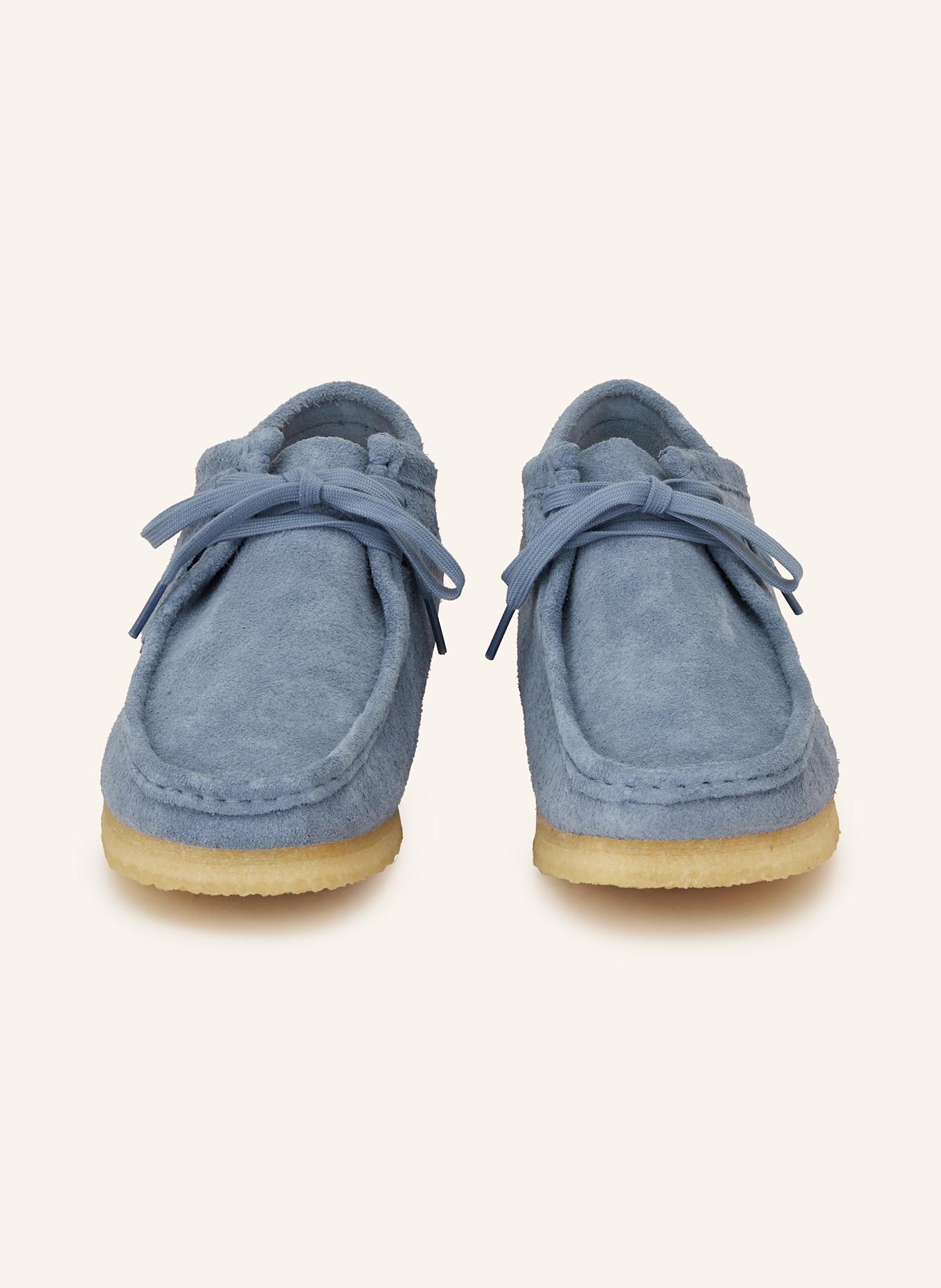 Baby blue clarks wallabees sales