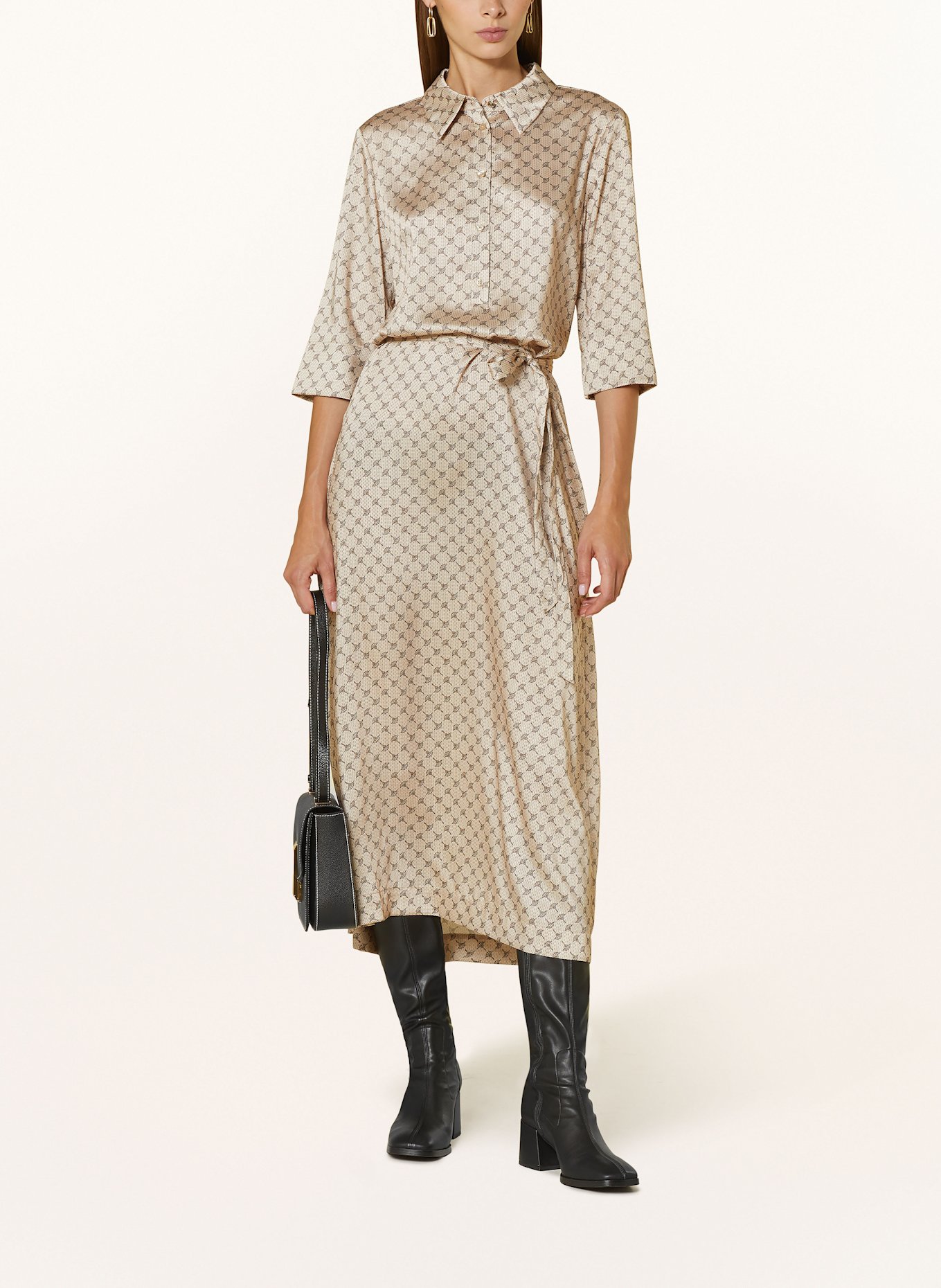 Satin print shirt dress discount