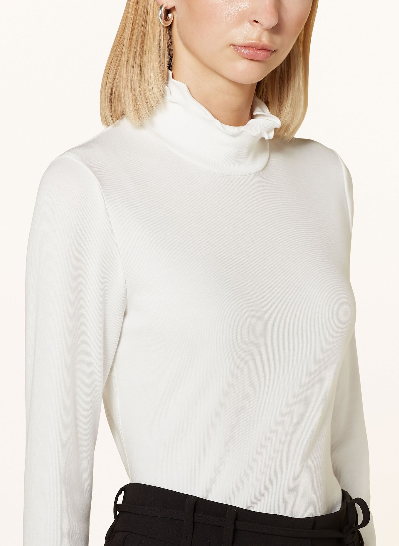 ZAÍDA Long sleeve shirt with ruffles, Color: WHITE (Image 4)