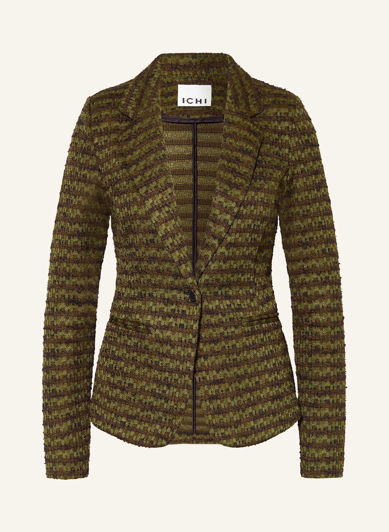 ICHI Tweed-Blazer IHKATE MOSLEY, Farbe: OLIV/ BRAUN/ SCHWARZ (Bild 1)