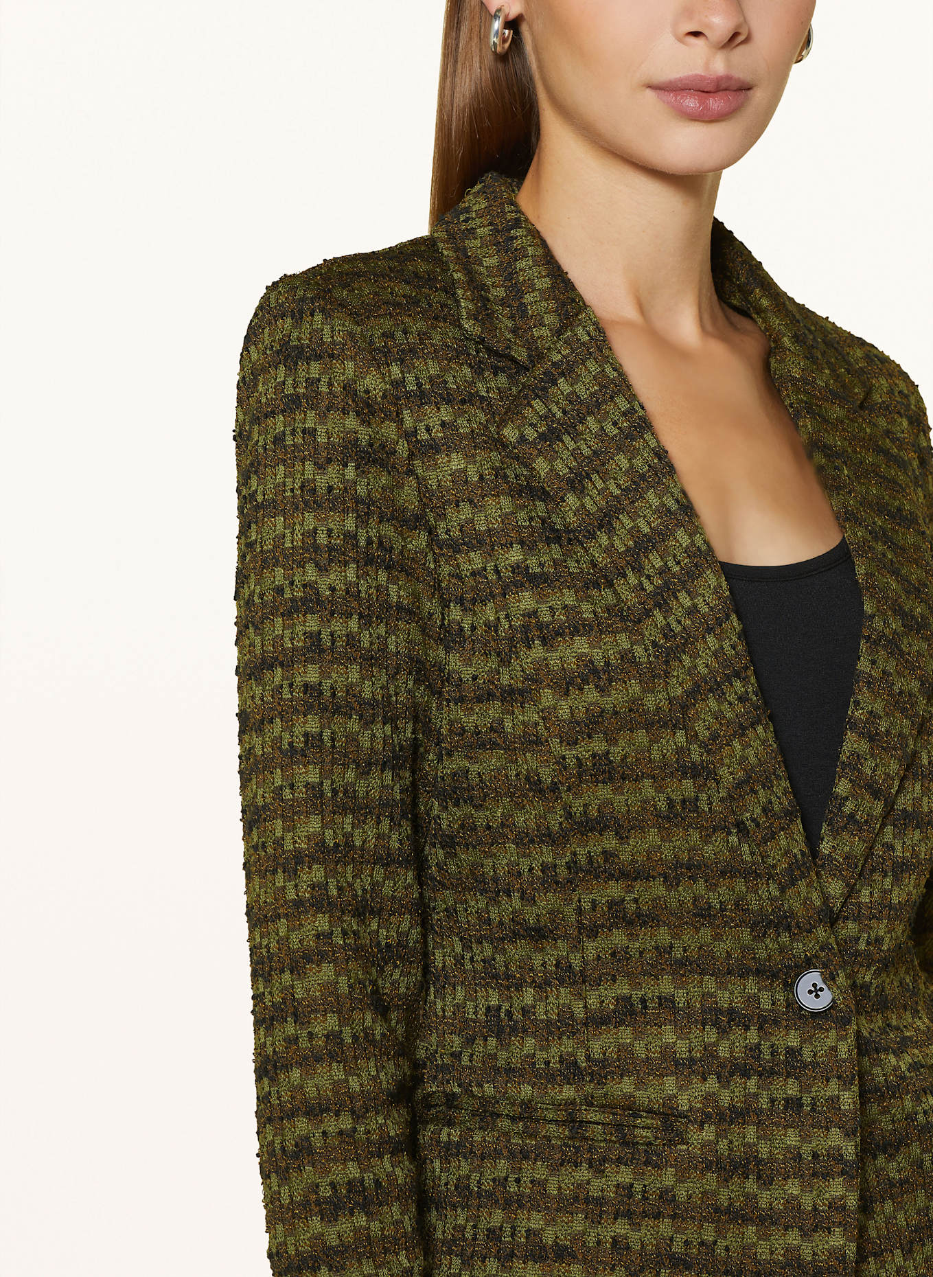 ICHI Tweed-Blazer IHKATE MOSLEY, Farbe: OLIV/ BRAUN/ SCHWARZ (Bild 4)