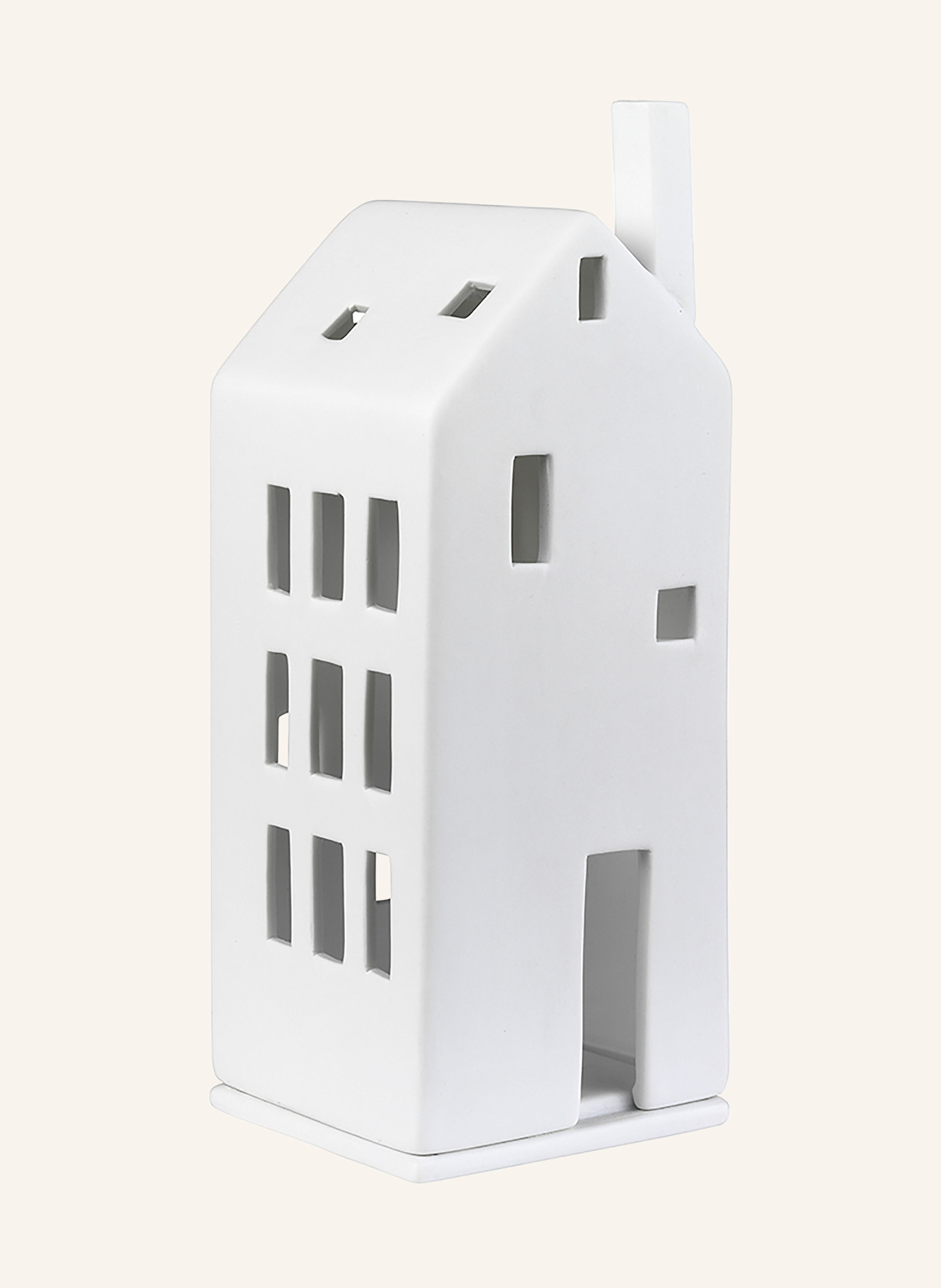 RÄDER Dekofigur LICHTHAUS GROSSE TÜR mit Teelichthalter: WEISS