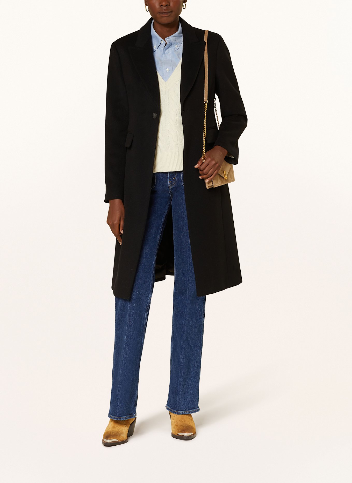 POLO RALPH LAUREN Wool coat: BLACK