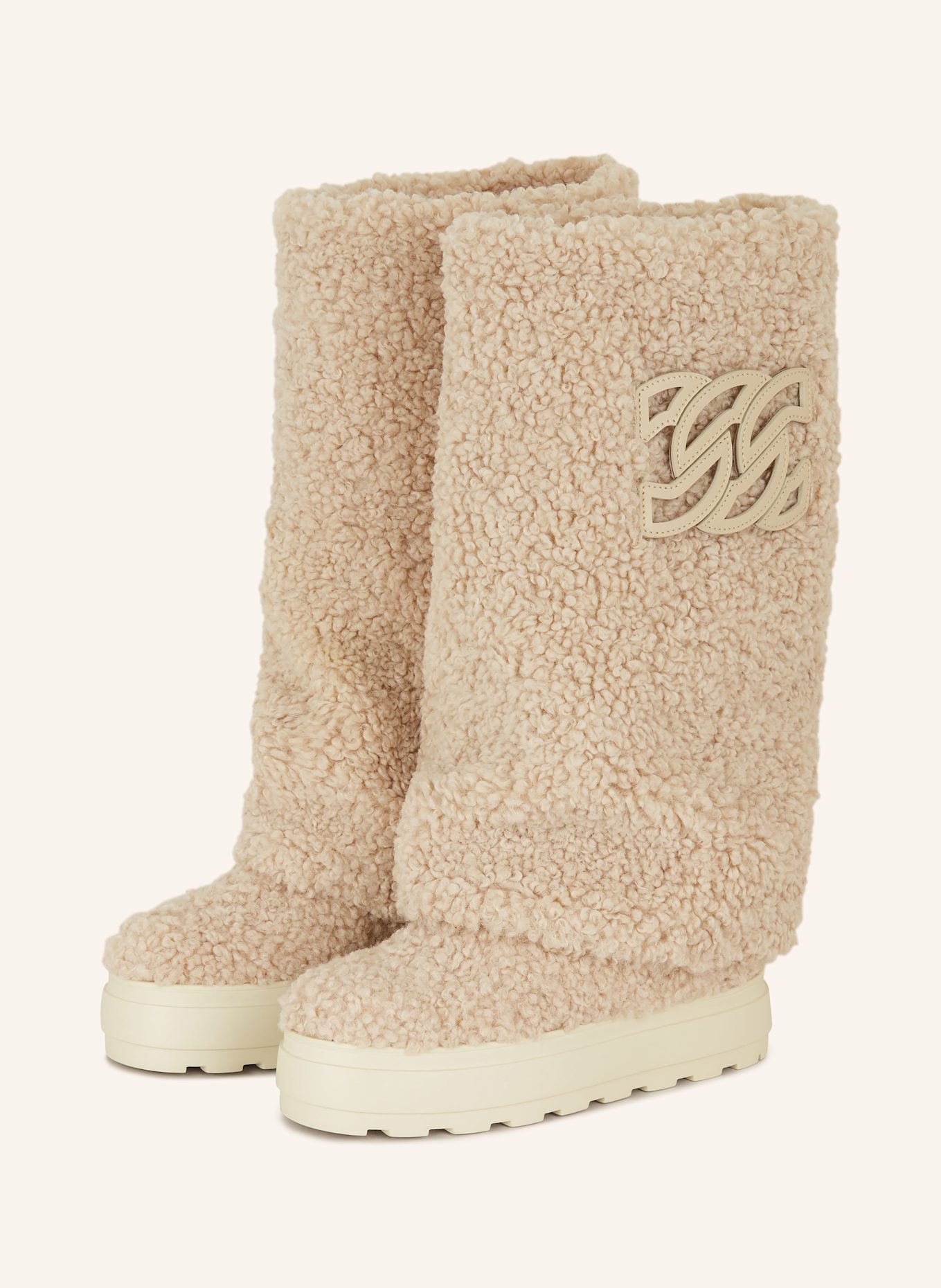 CASADEI Platform boots with teddy lined