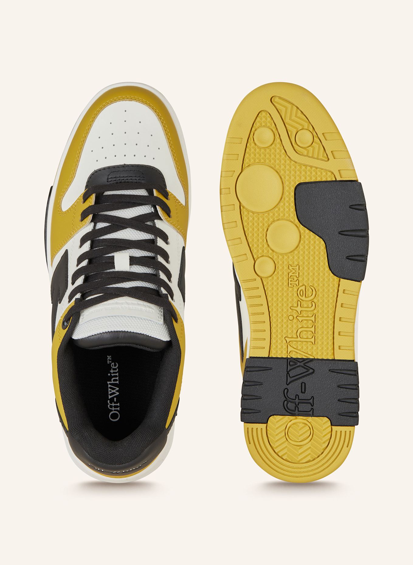 Black and yellow off white shoes on sale