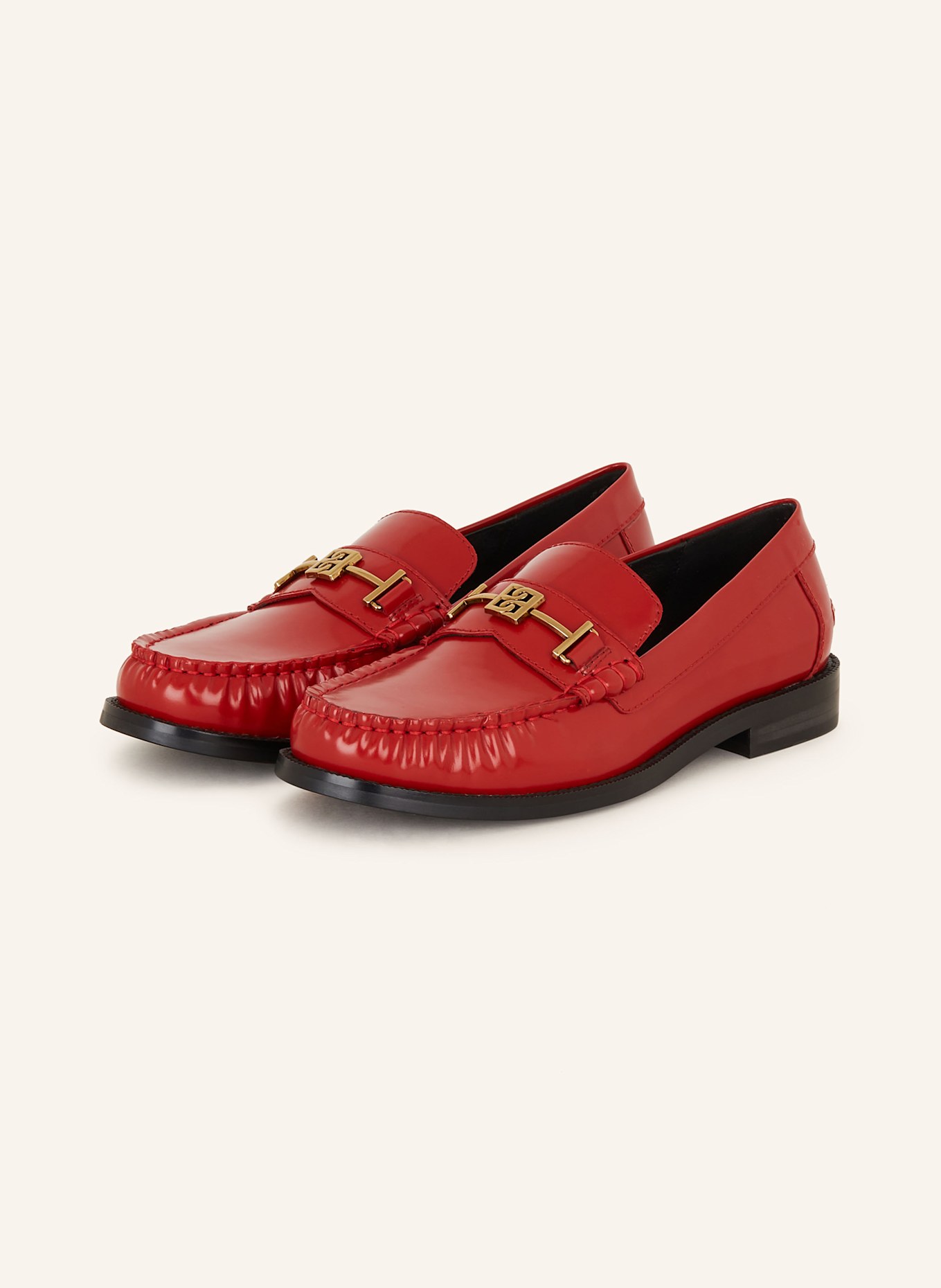 BIBI LOU Lacquer loafers: RED