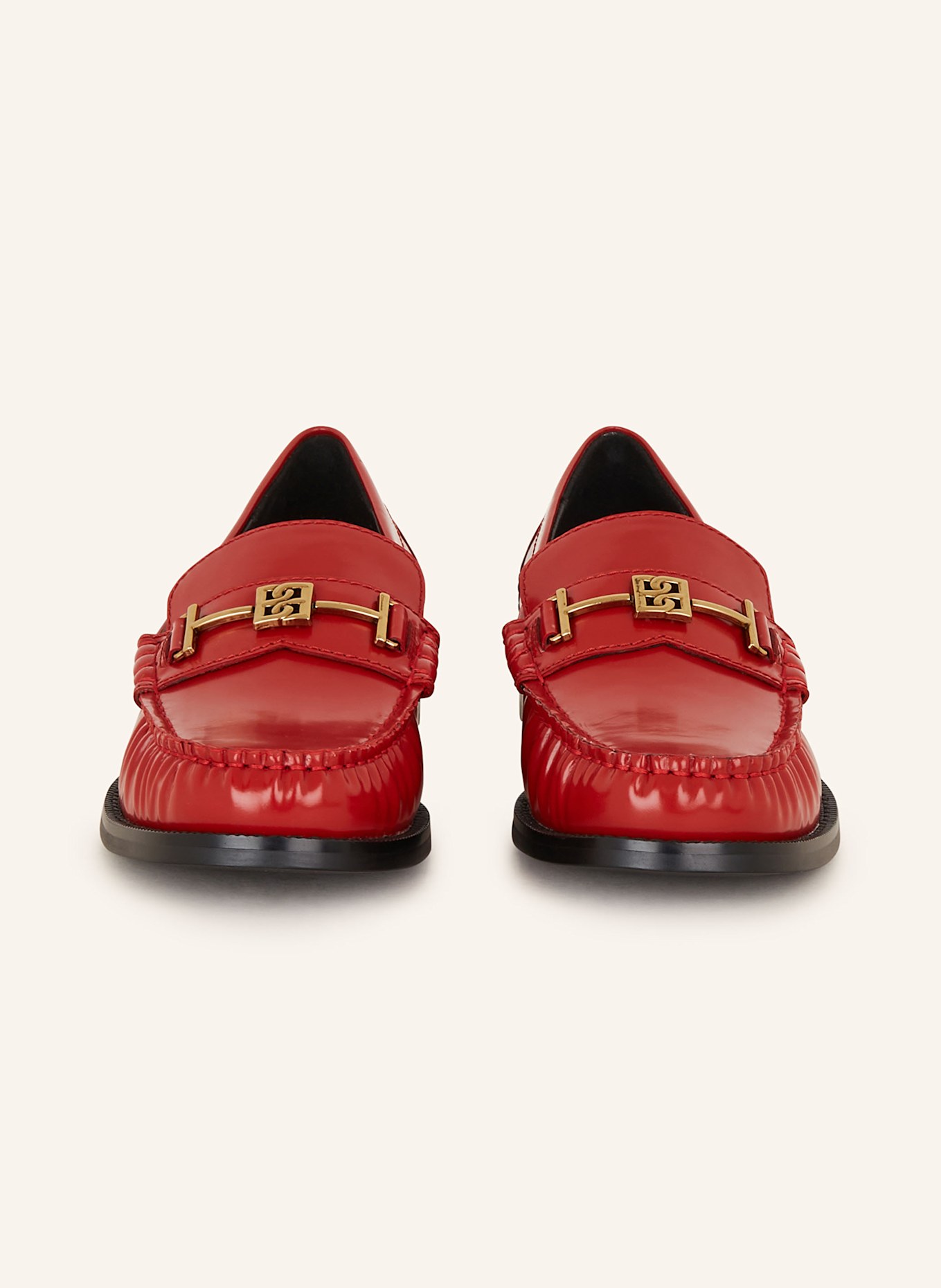BIBI LOU Lacquer loafers: RED