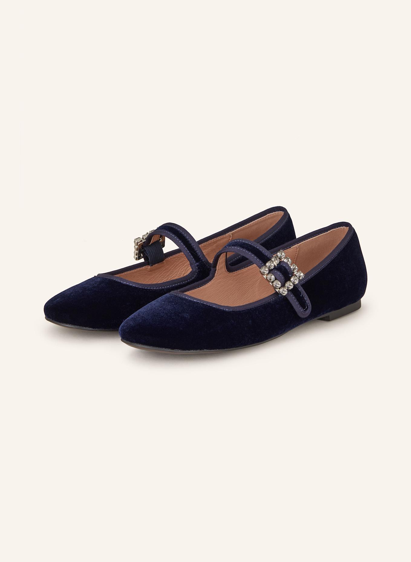 BIBI LOU Mary Jane ballets flats with decorative gems, Color: DARK BLUE (Image 1)