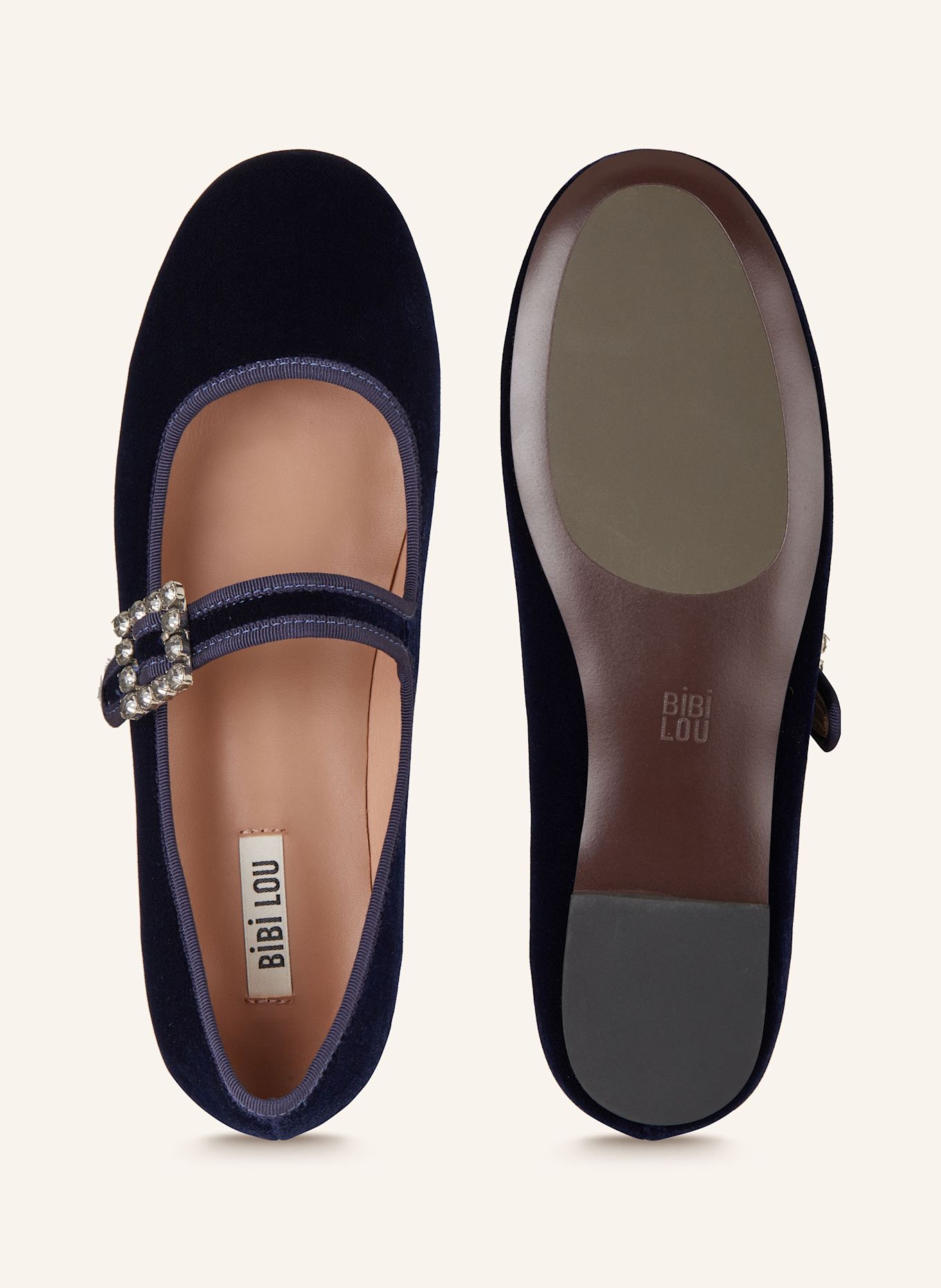 BIBI LOU Mary Jane ballets flats with decorative gems, Color: DARK BLUE (Image 5)