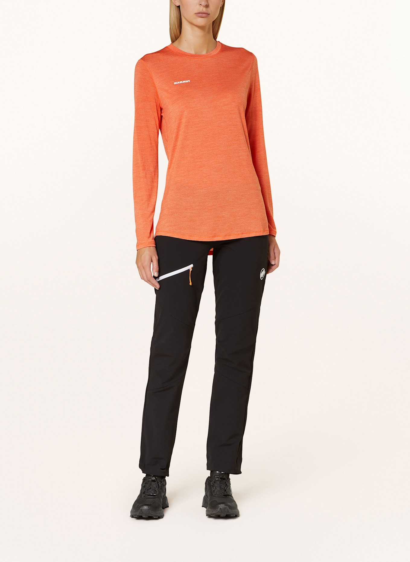MAMMUT Longsleeve TREE WOOL mit Merinowolle: ORANGE
