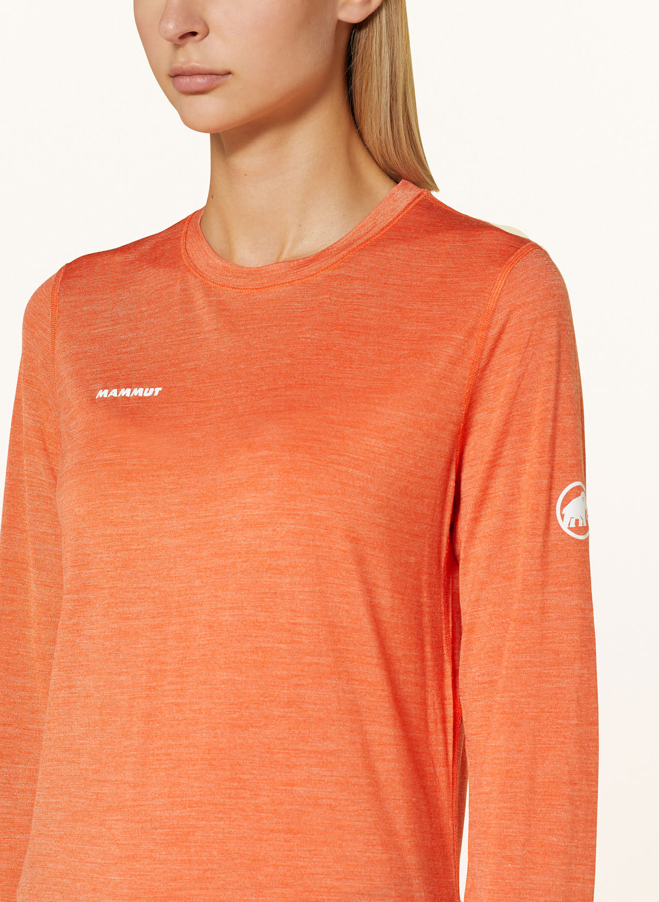 MAMMUT Longsleeve TREE WOOL mit Merinowolle: ORANGE