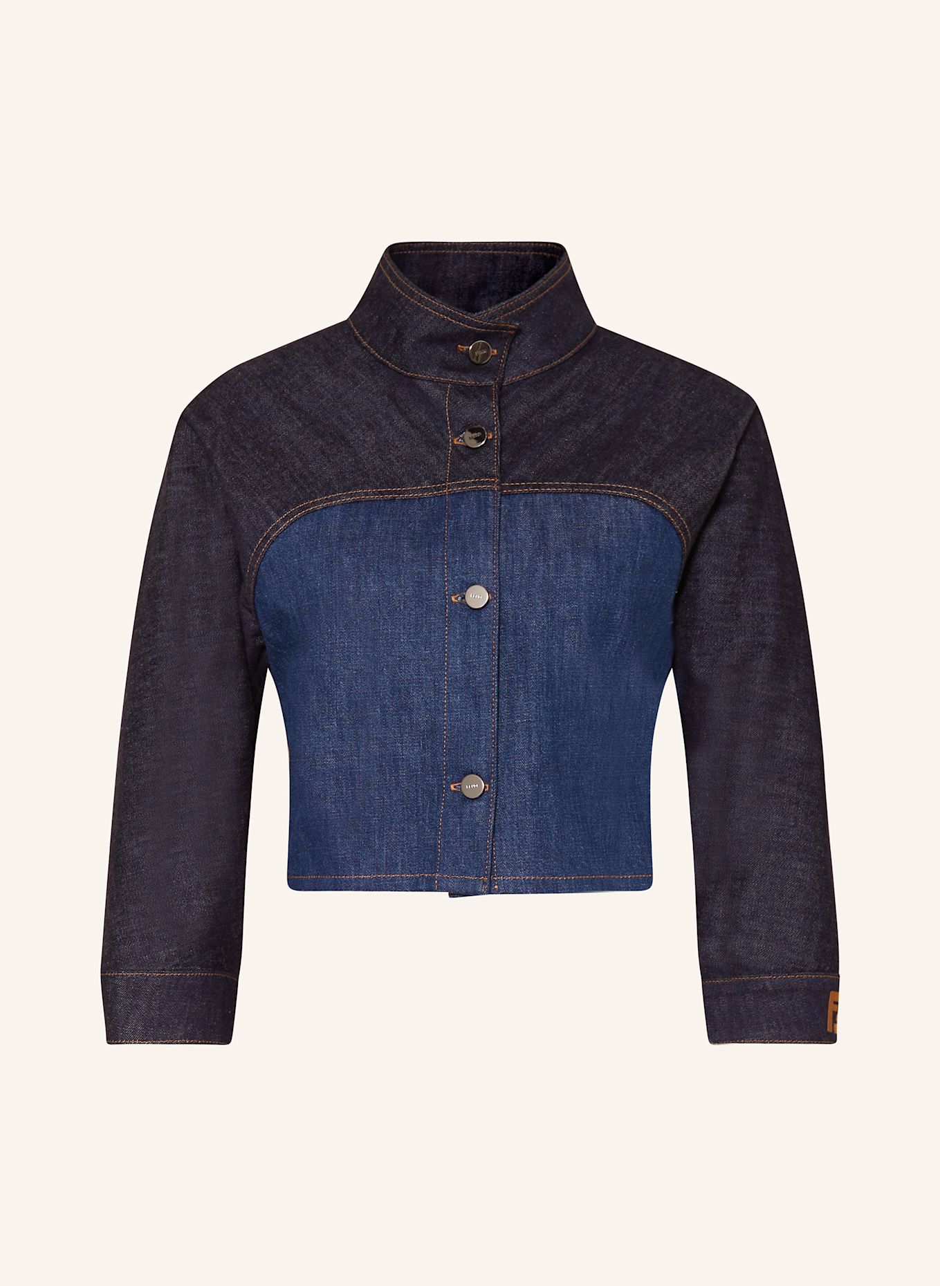 Cropped denim jacket 3 4 sleeve clearance