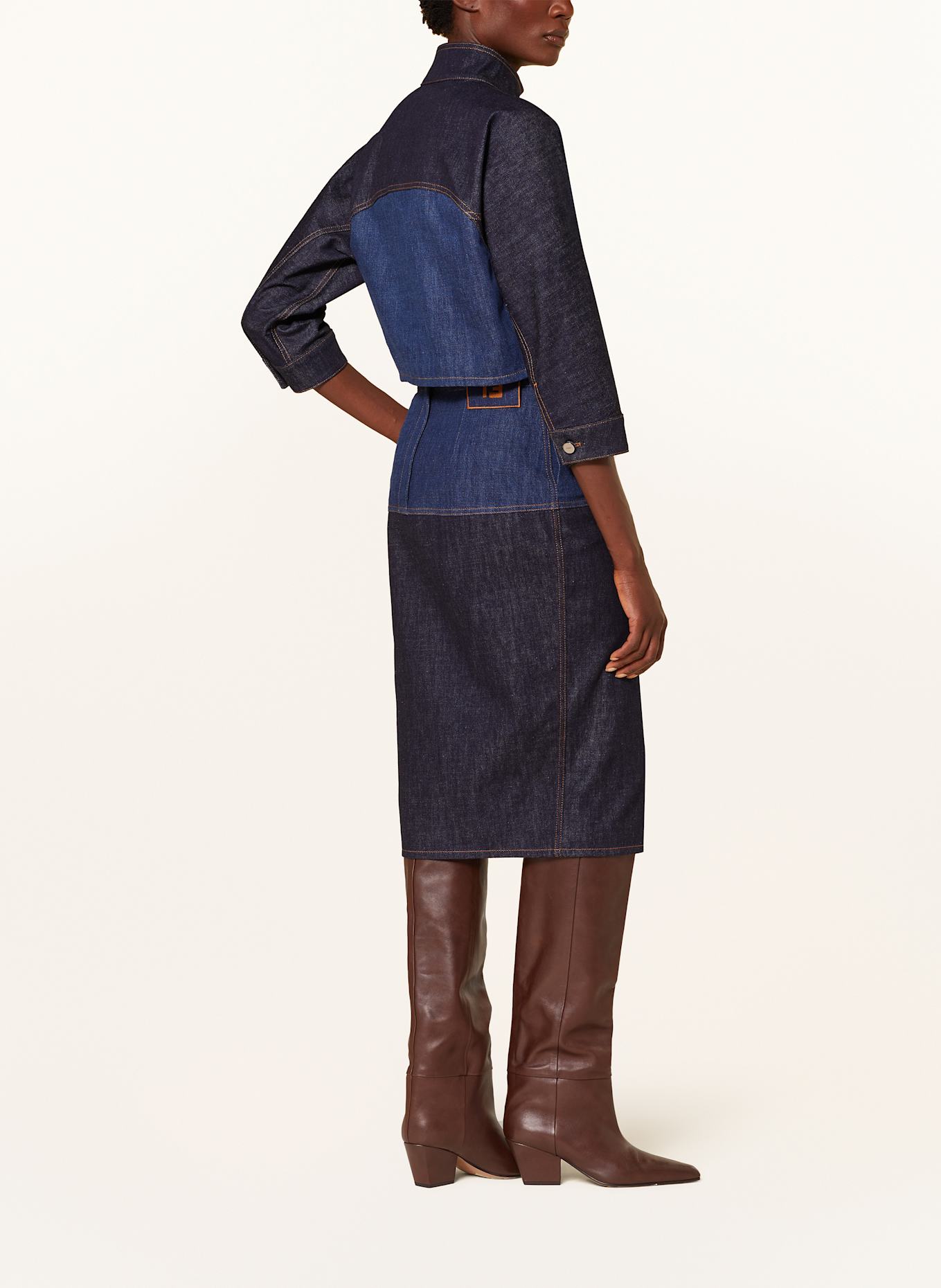 FENDI Cropped-Jeansjacke mit 3/4-Arm: F1PNC POSEIDON