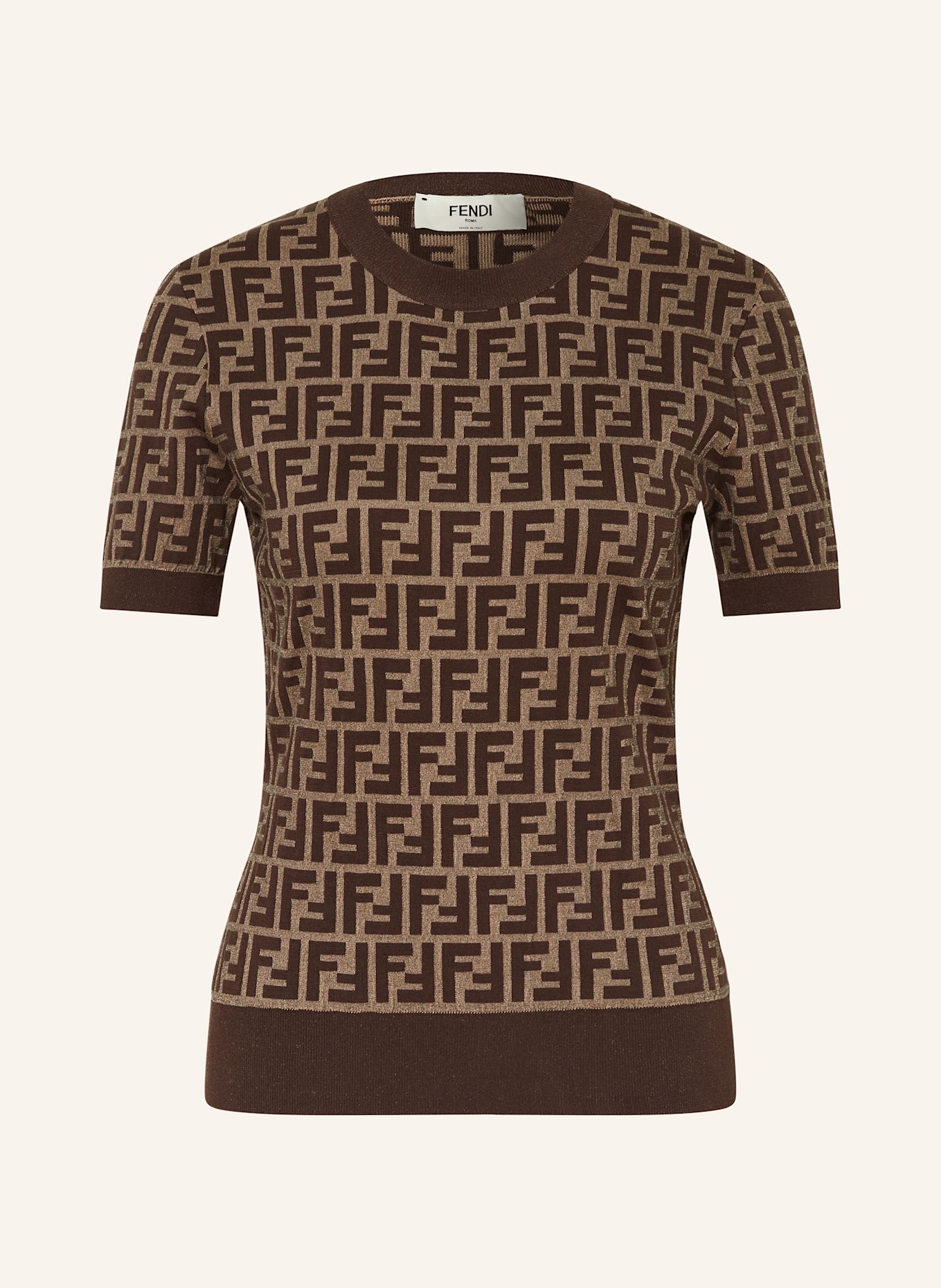 FENDI Knit shirt in dark brown light brown