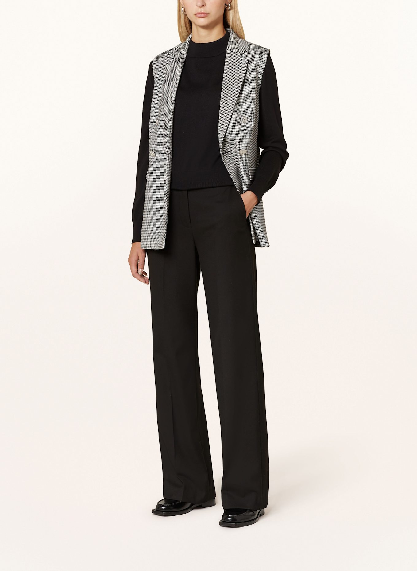 monari Blazer vest, Color: BLACK/ WHITE (Image 2)