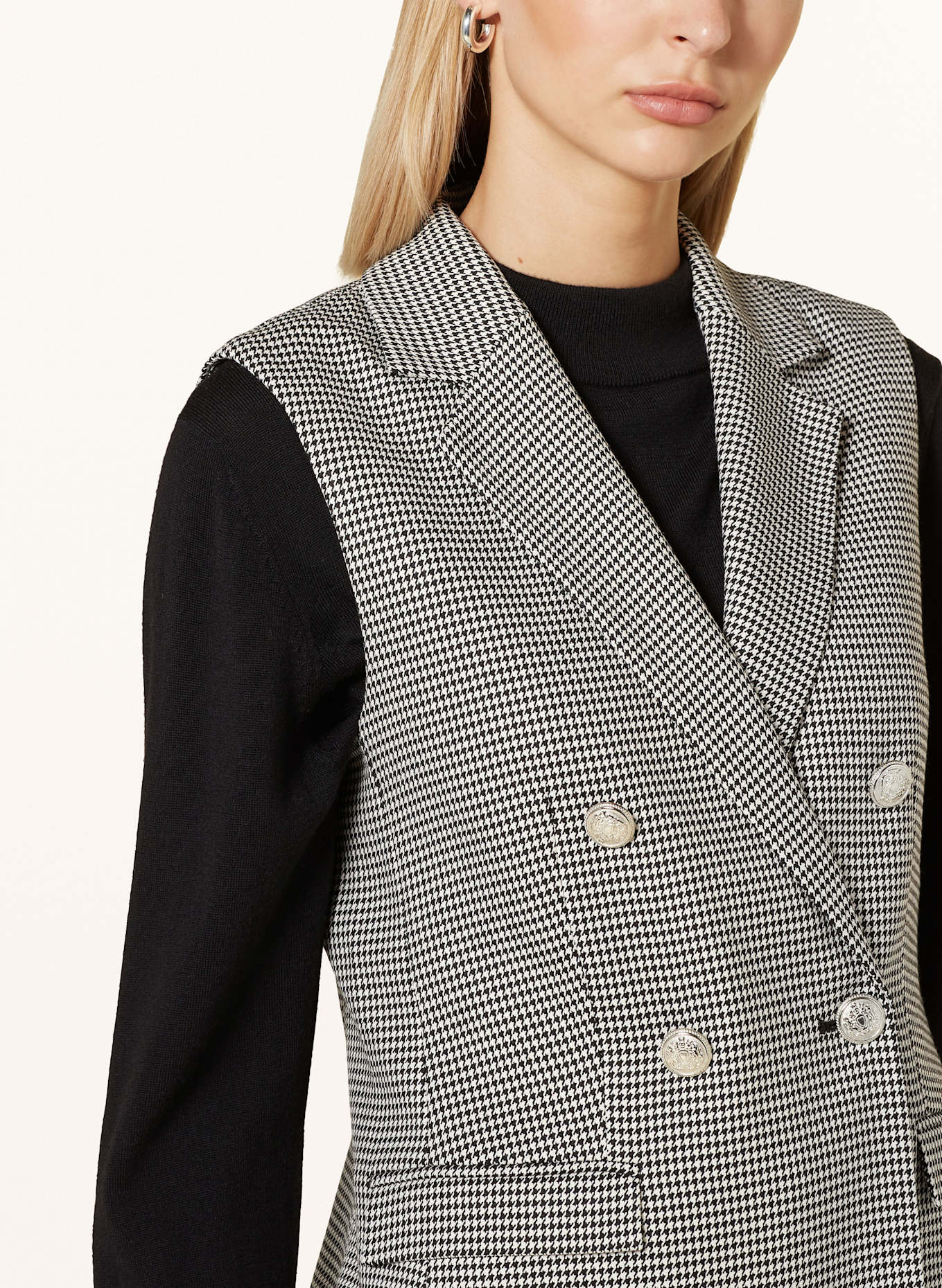 monari Blazer vest, Color: BLACK/ WHITE (Image 4)