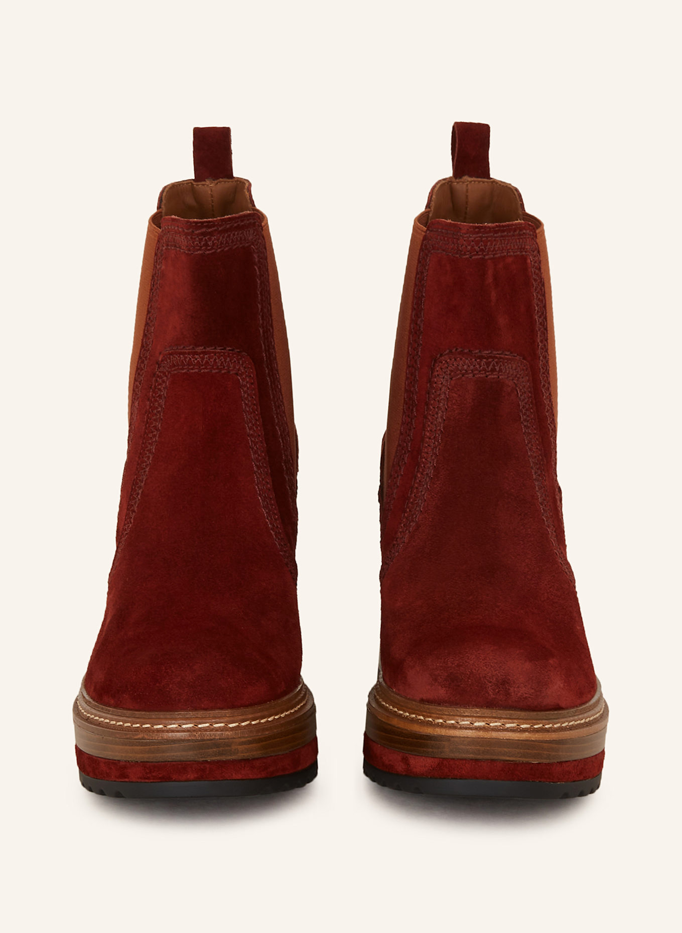 PONS QUINTANA Botki OLIVIA: CIEMNOCZERWONY