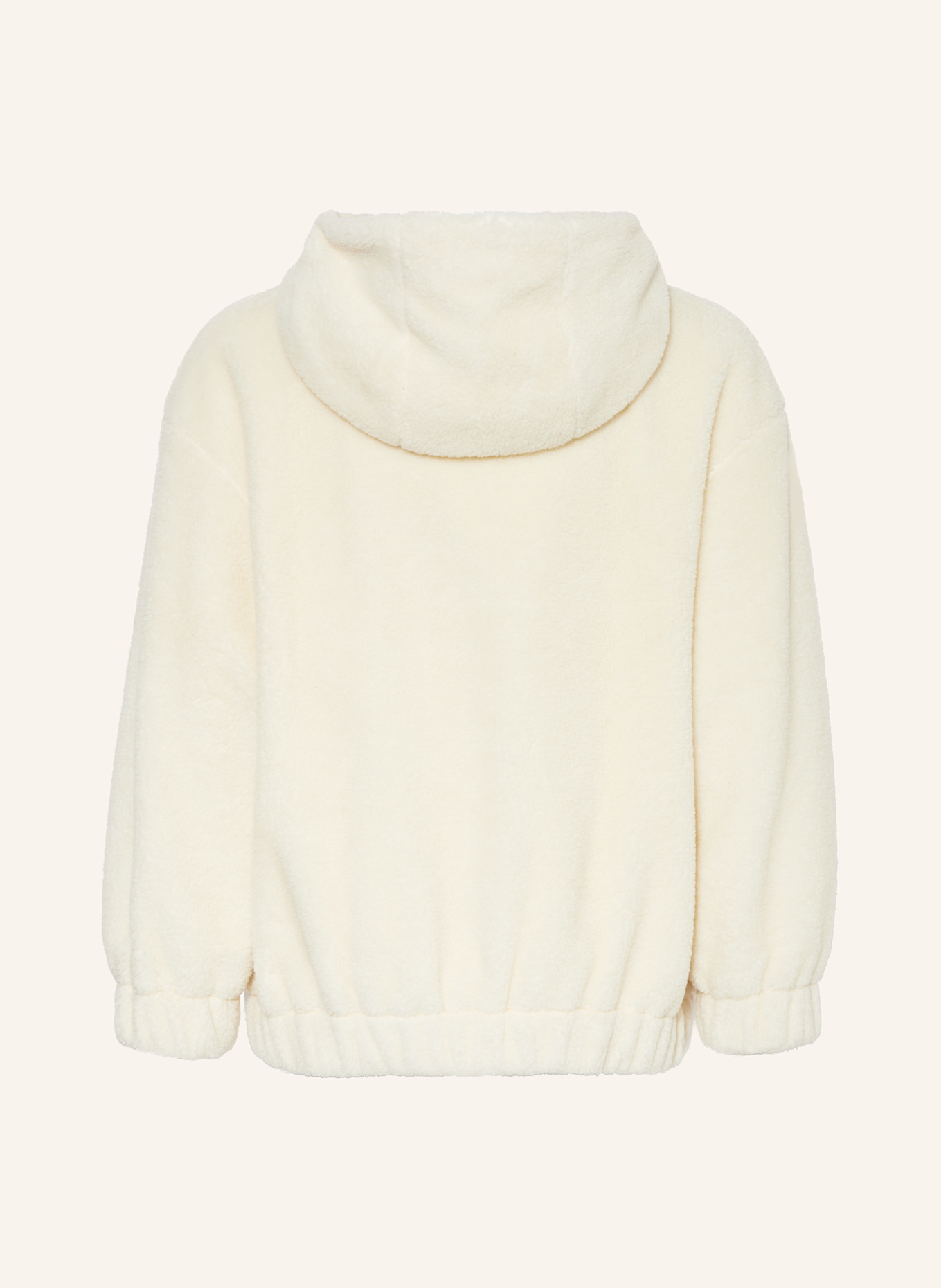 FENDI Teddyfell-Jacke im Materialmix: ECRU