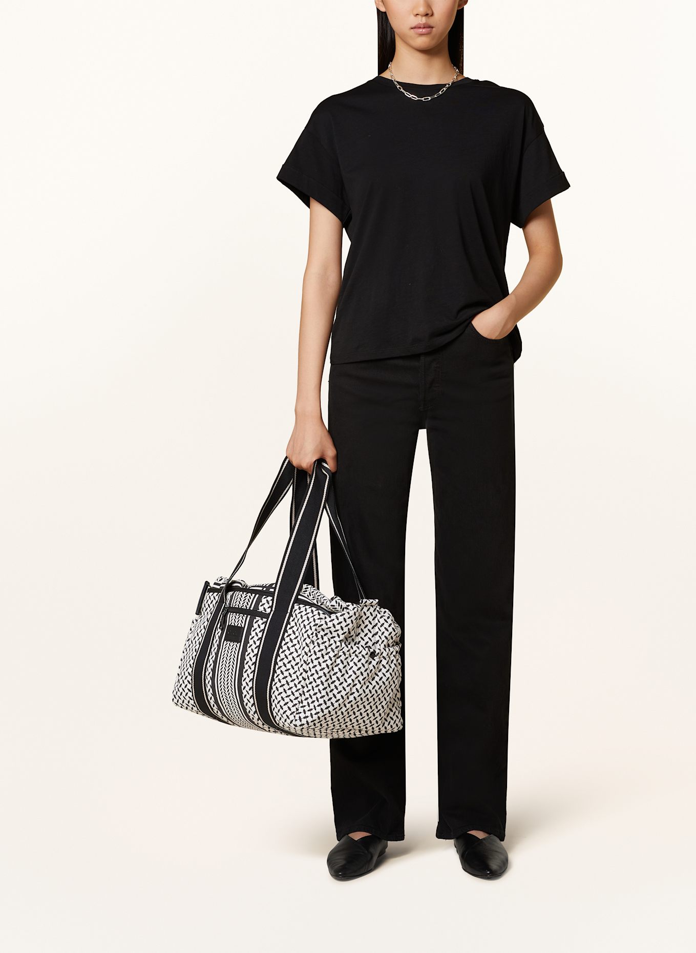Lala Berlin Shopper MURIEL BIG: SCHWARZ/ WEISS